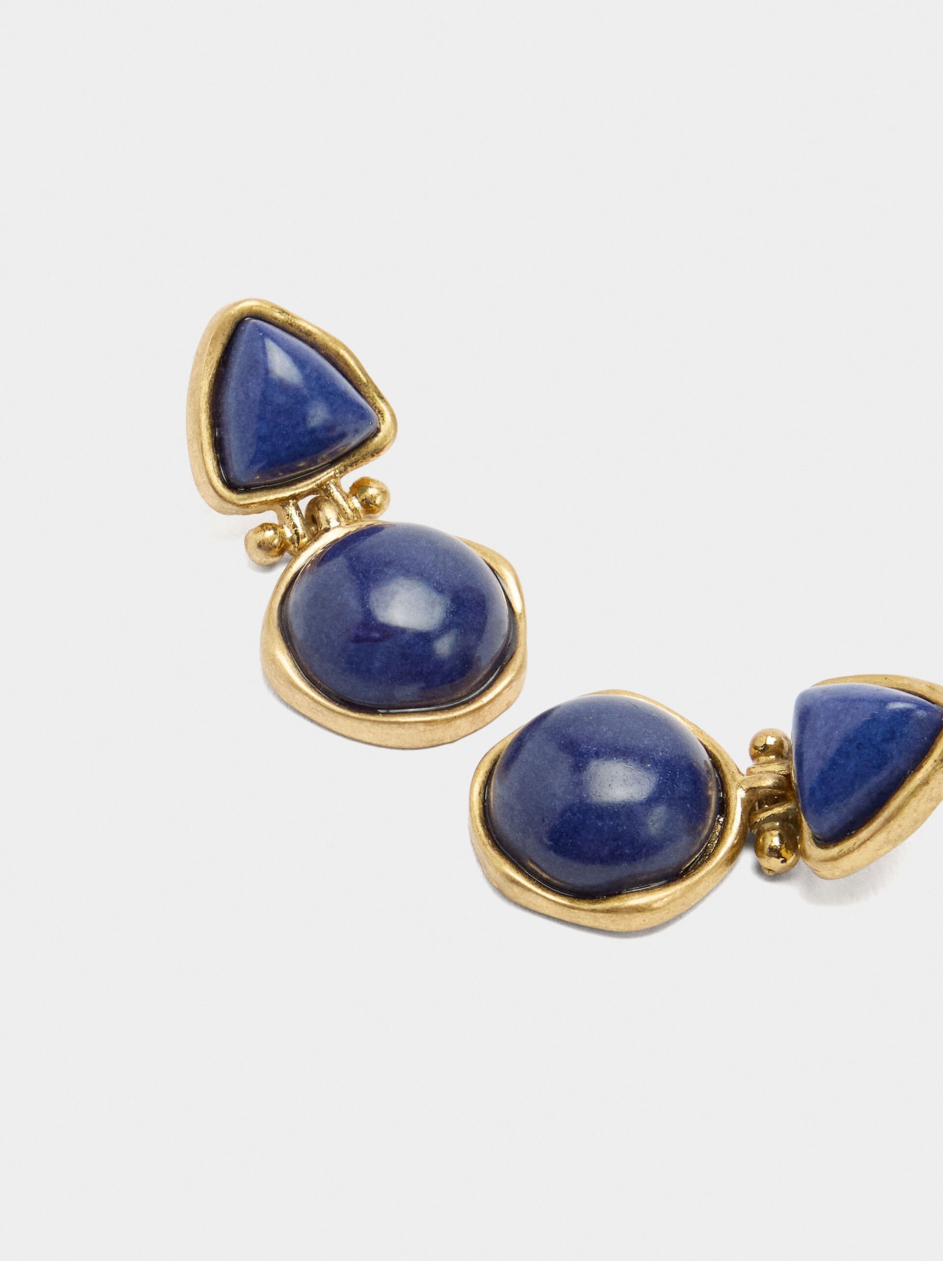 Geometric earrings with stone image number 1.0