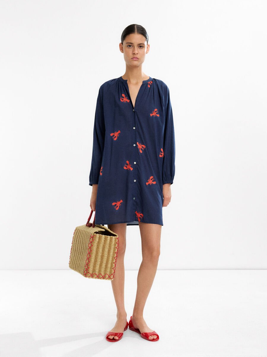 Robe avec broderies en 100% coton