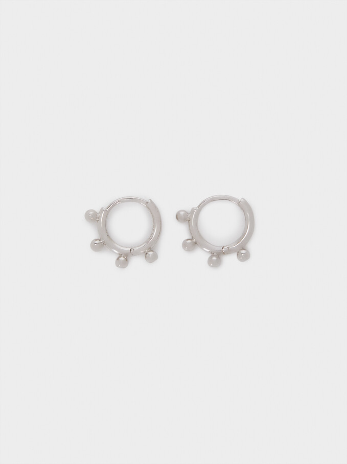 925 Sterling Silver Small Hoop Earrings, Silver, hi-res