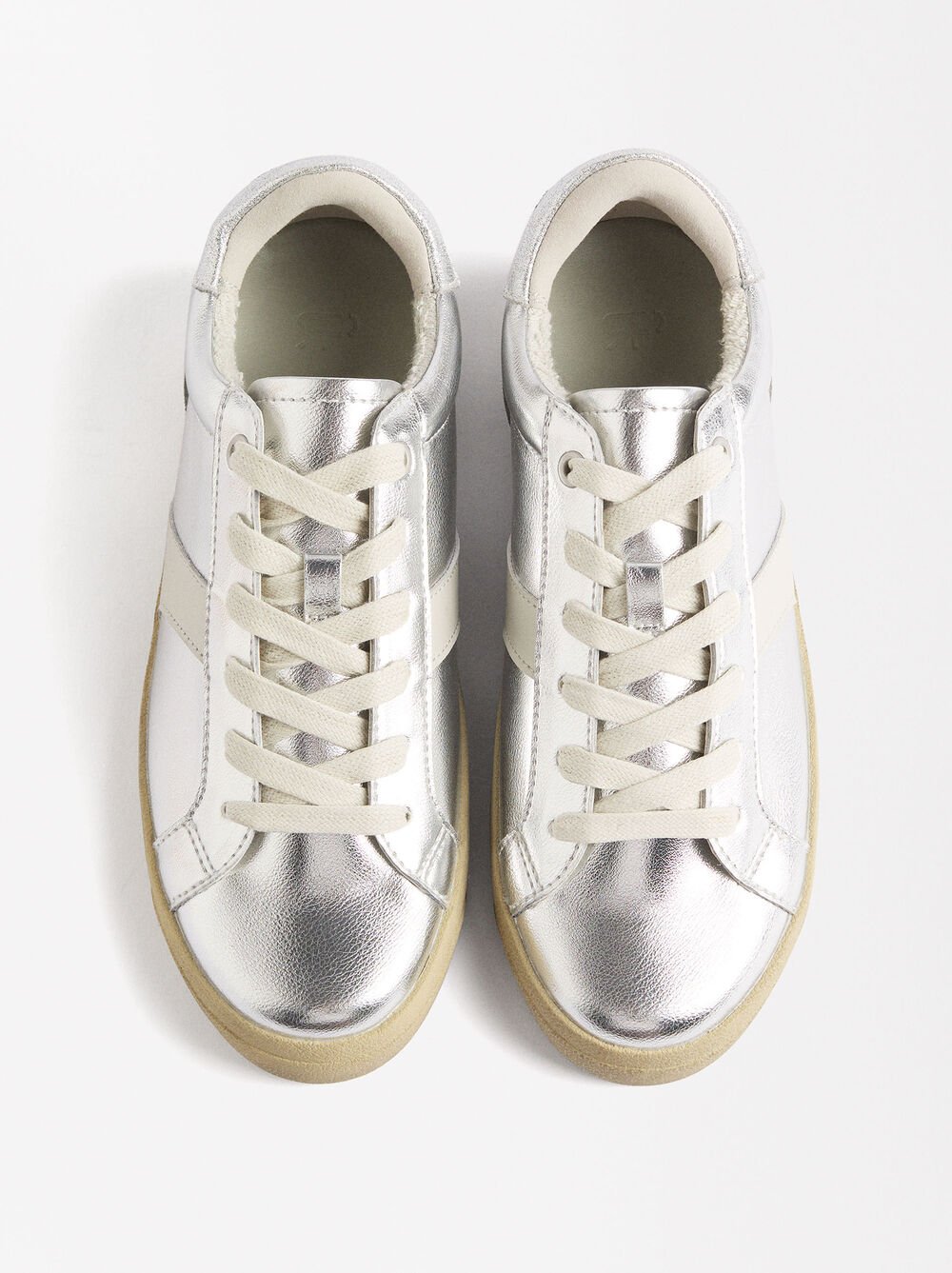 Metallic contrast sneakers