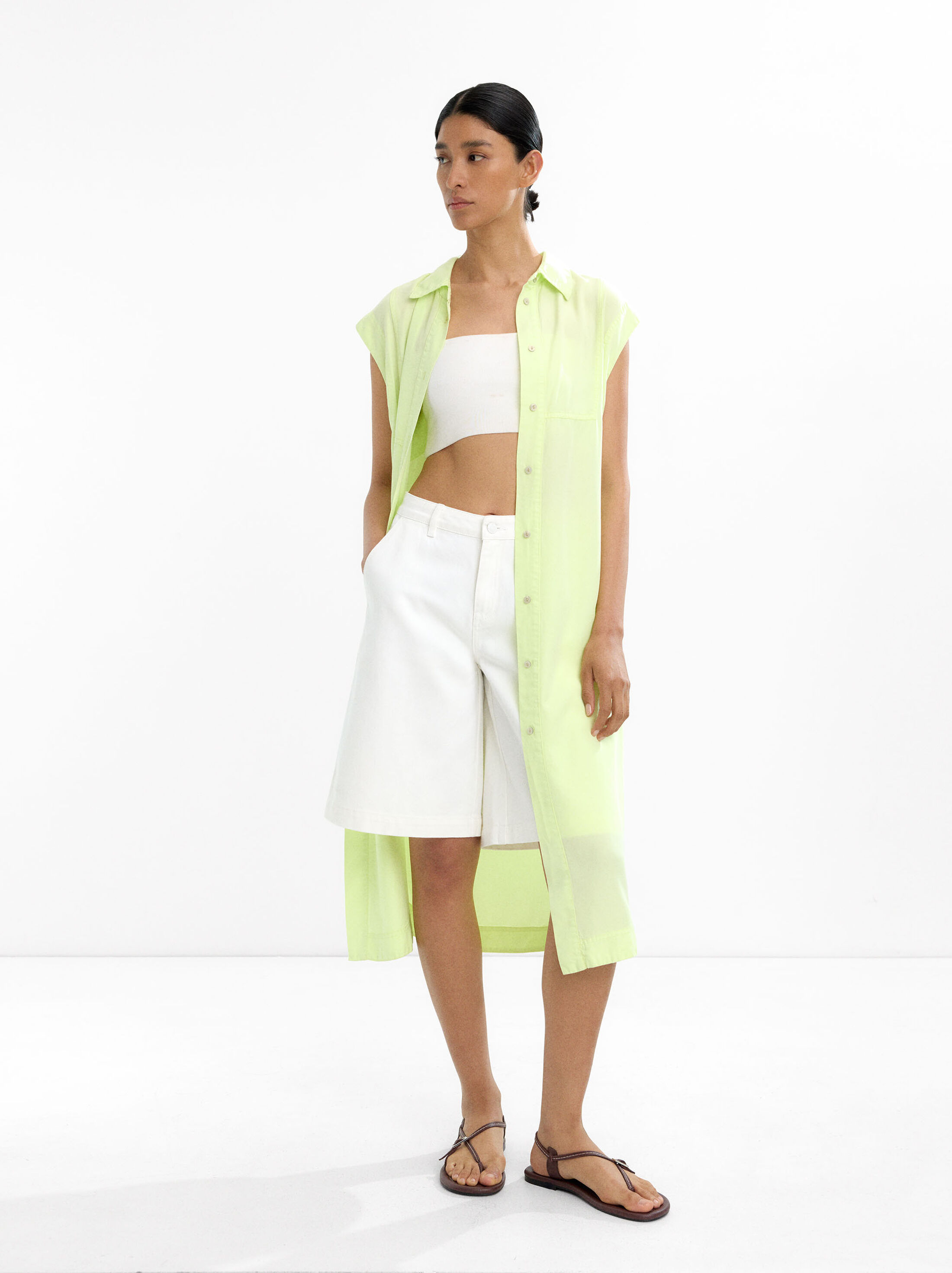 Vestit camiser midi 100% lyocell image number 1.0