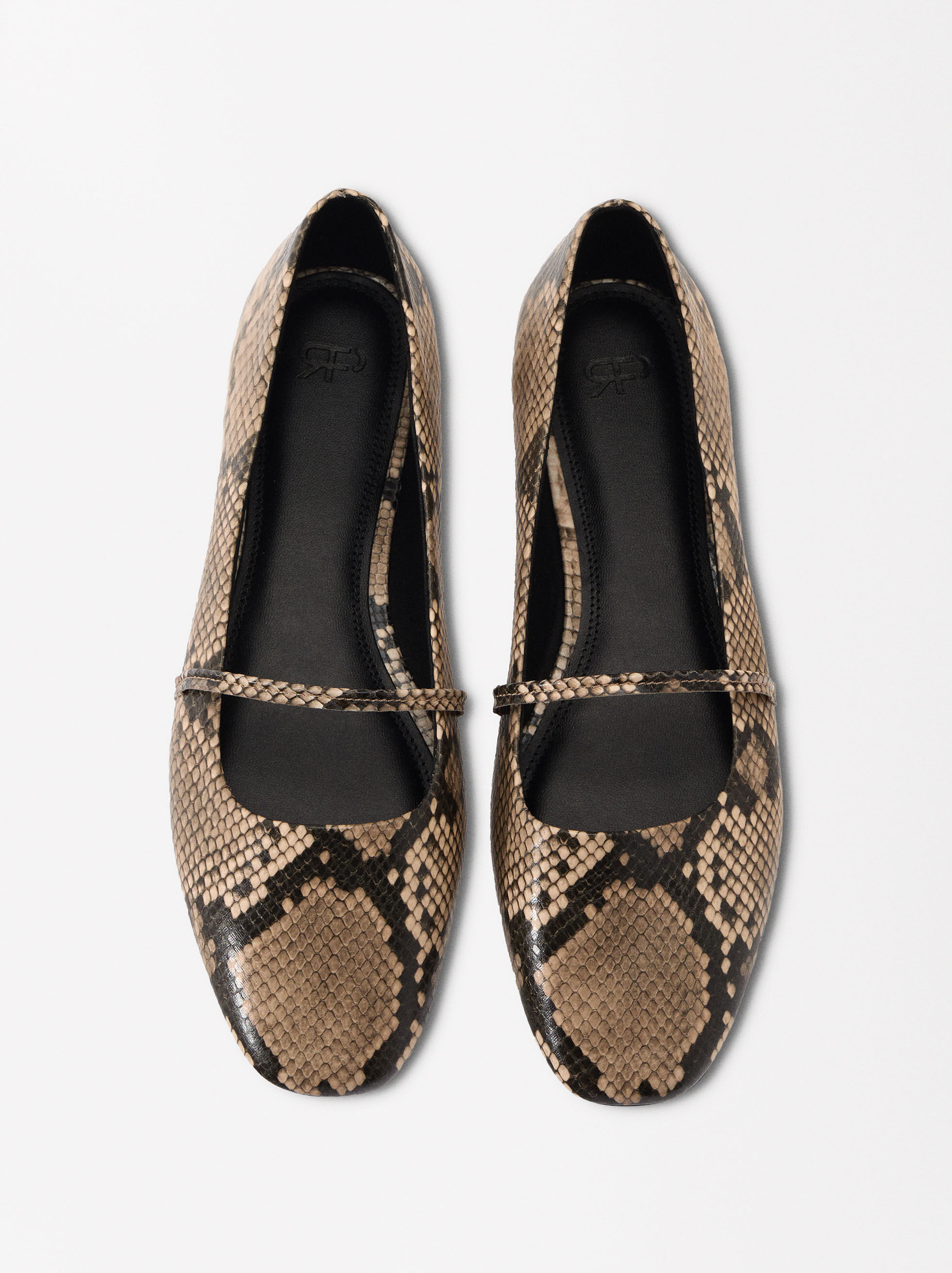Online Exclusive Ballerines A Brides Imprime Animal Beige Parfois