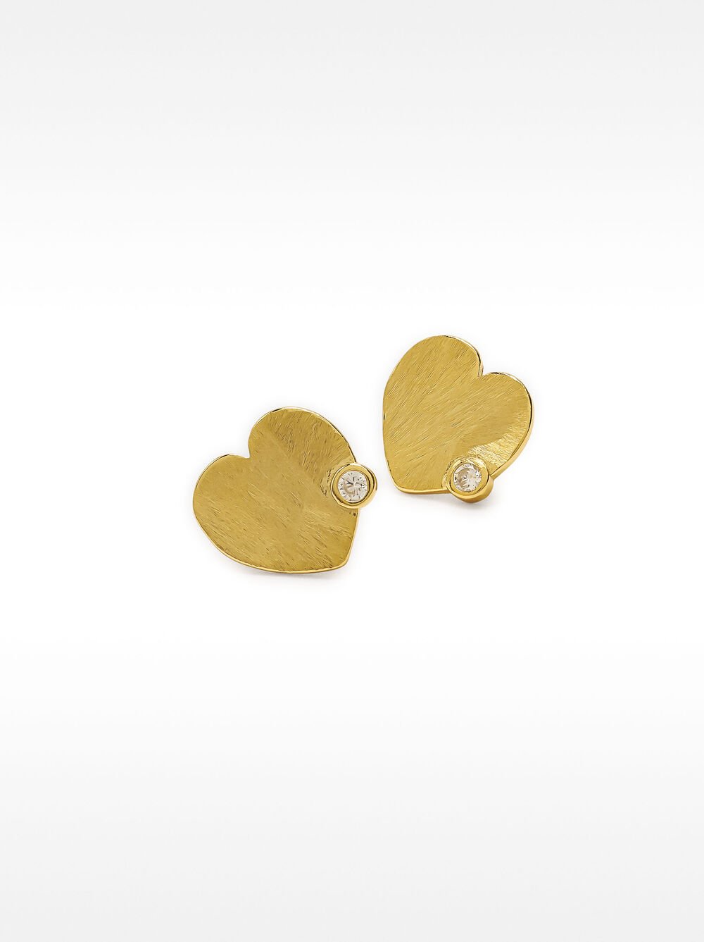 Pendientes de corazón con circonita - plata de ley 925