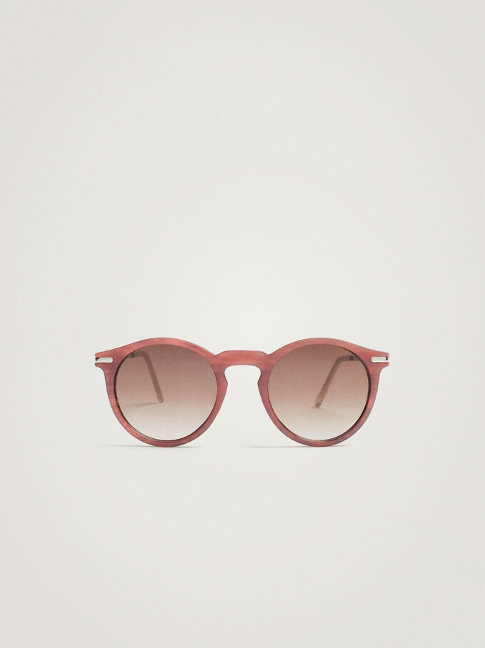 Sunglasses With Round Frames, Pink, hi-res