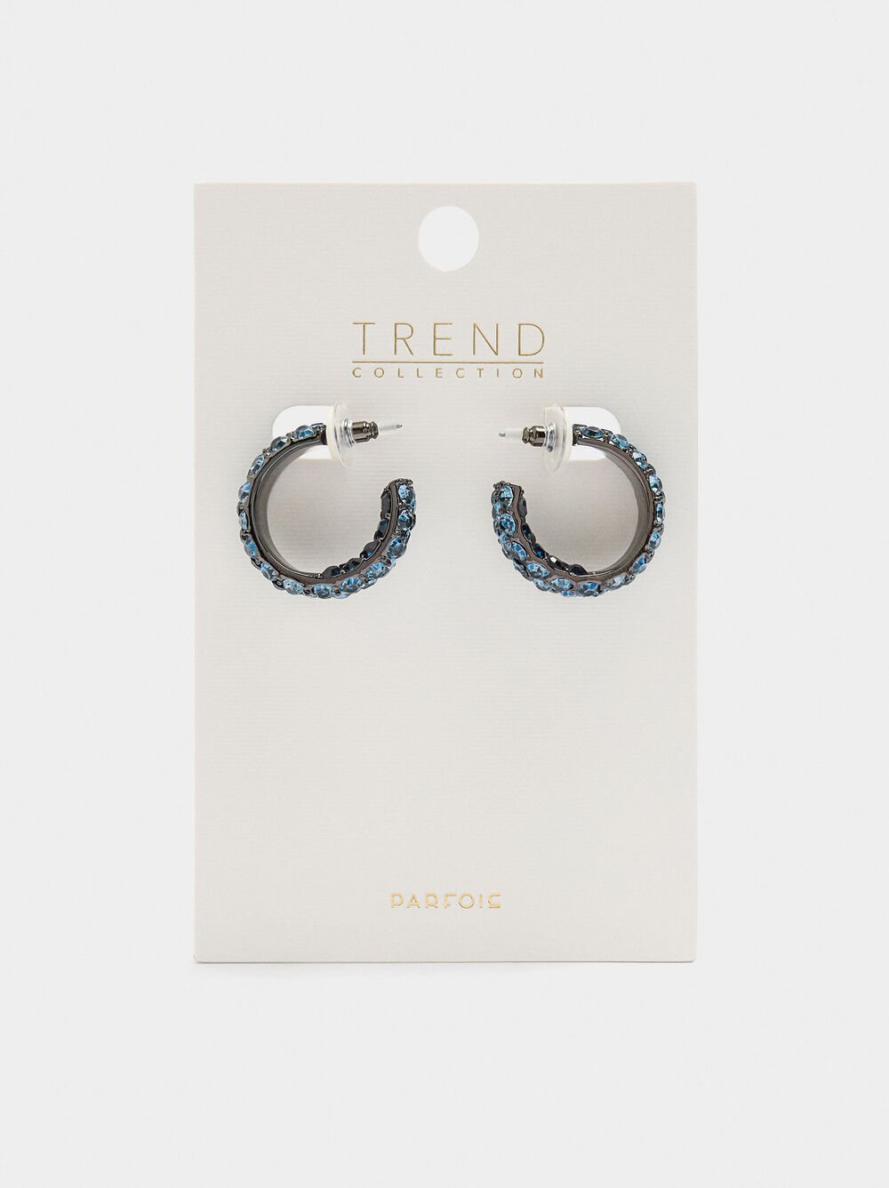 Maxi open hoop earrings with crystals