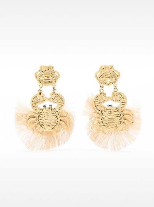 Pendientes de cangrejo rafia
