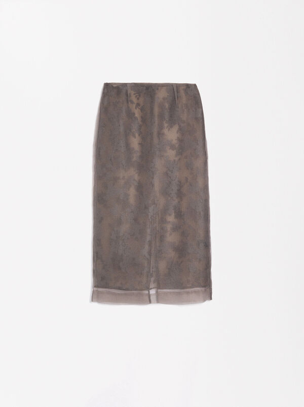 Printed semi-transparent skirt