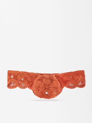 Online Exclusive - Crochet Waist Bag, Orange, hi-res