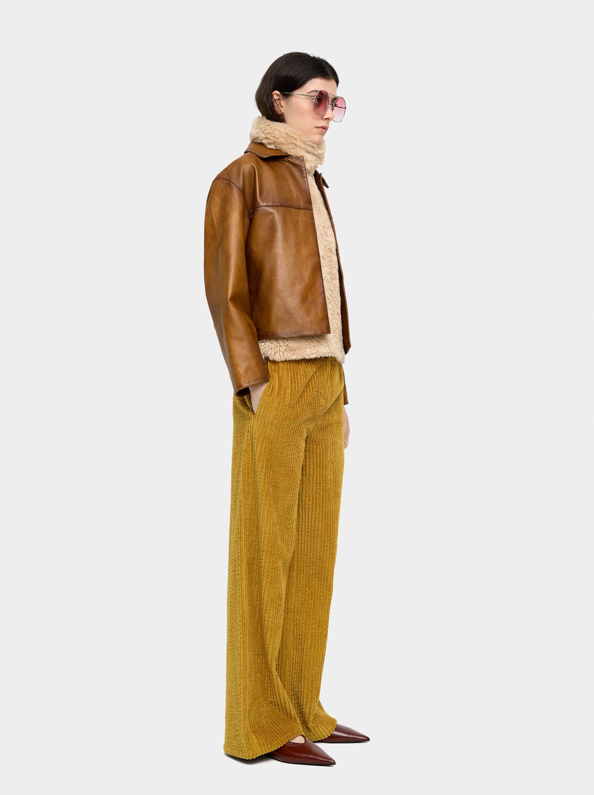 Corduroy trousers with 100% cotton image number 1.0