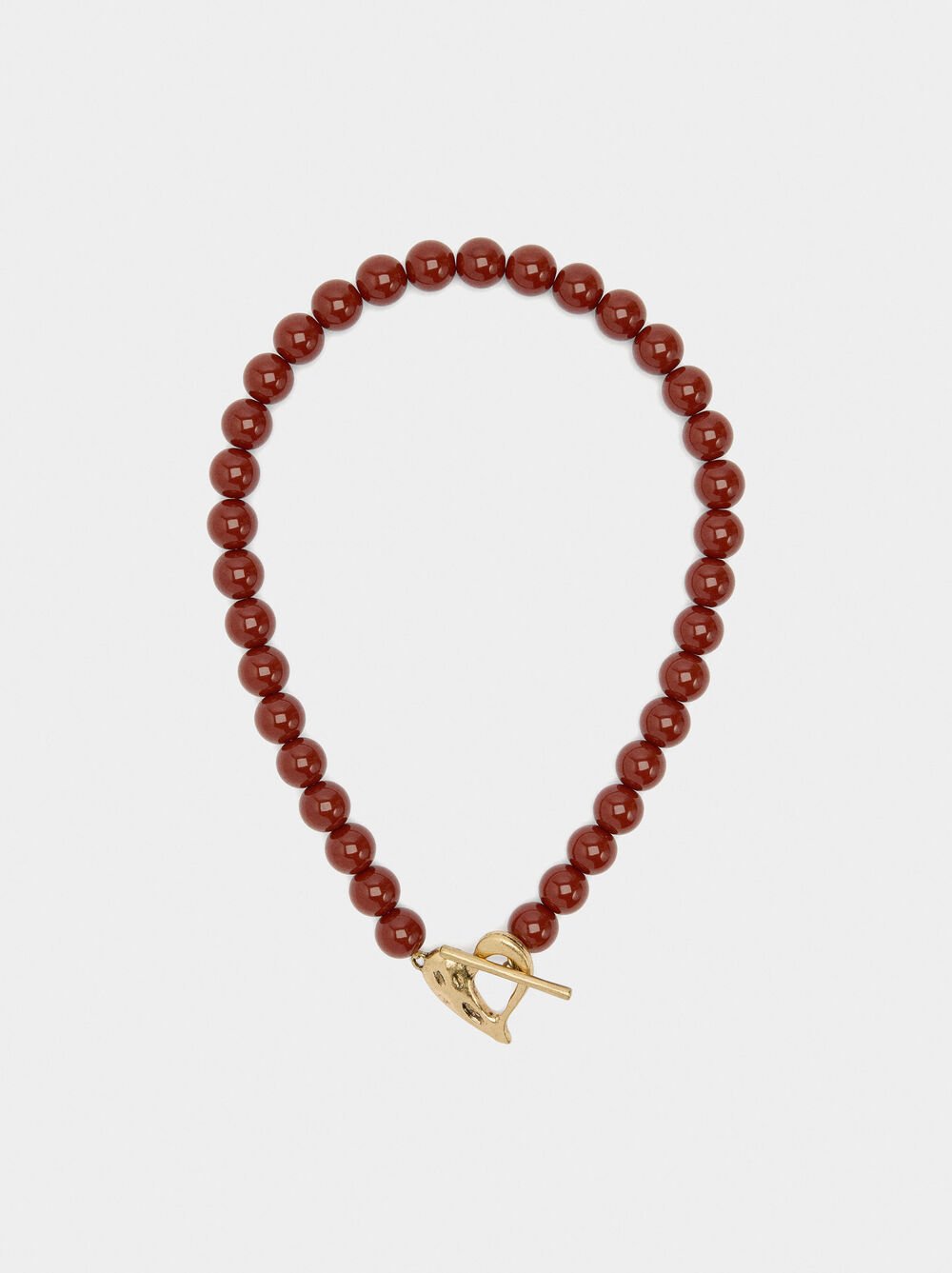 Short necklace with beads stone effect