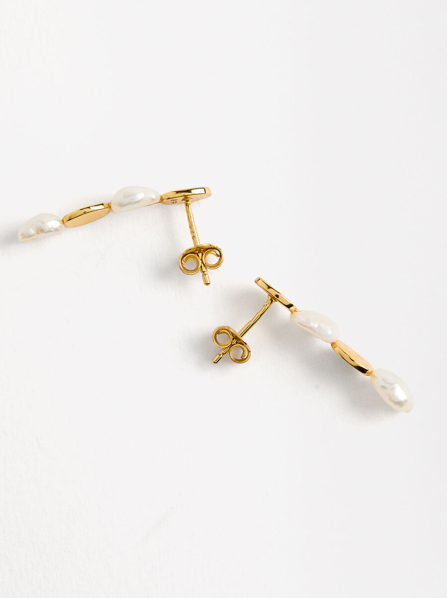 Pendientes largos de perlas - plata de ley 925