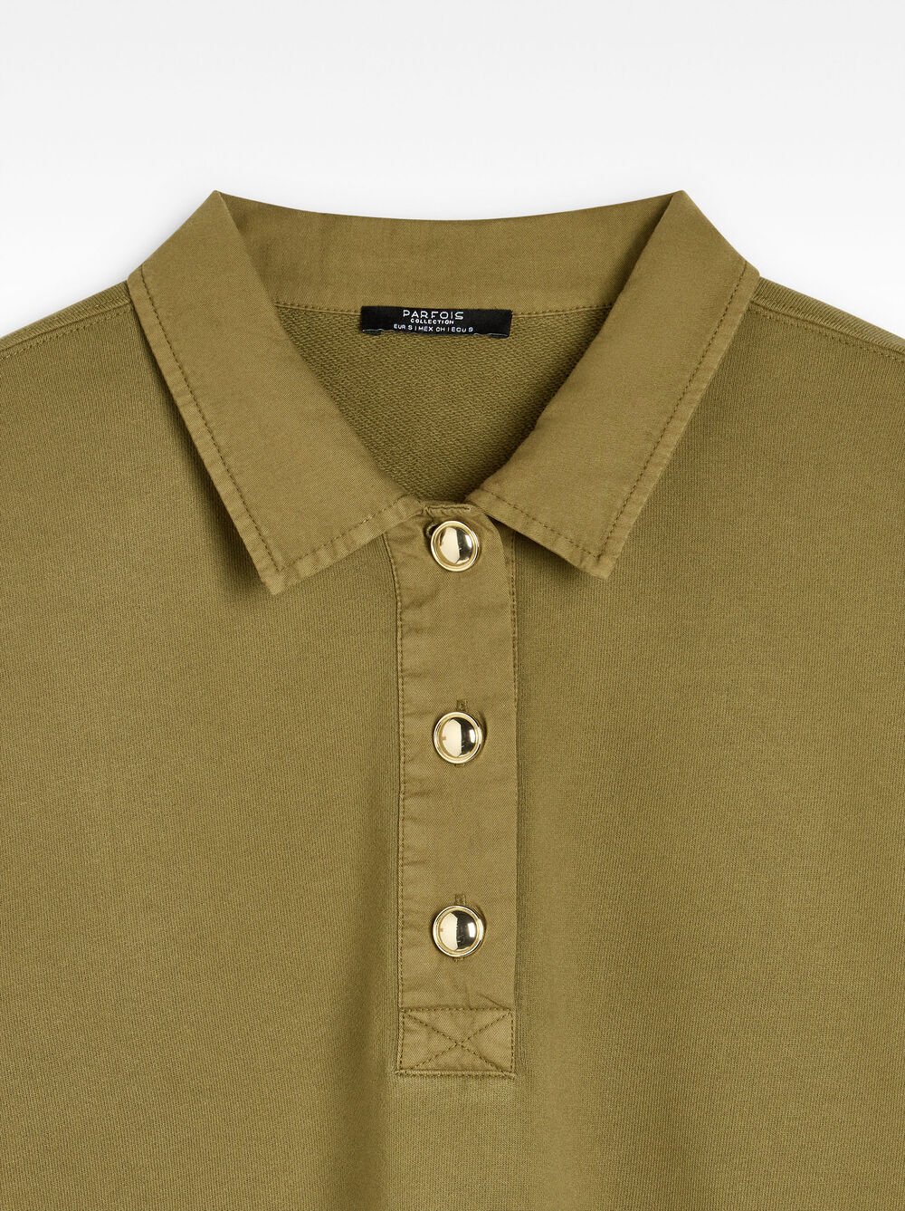 100% cotton sweatshirt polo collar