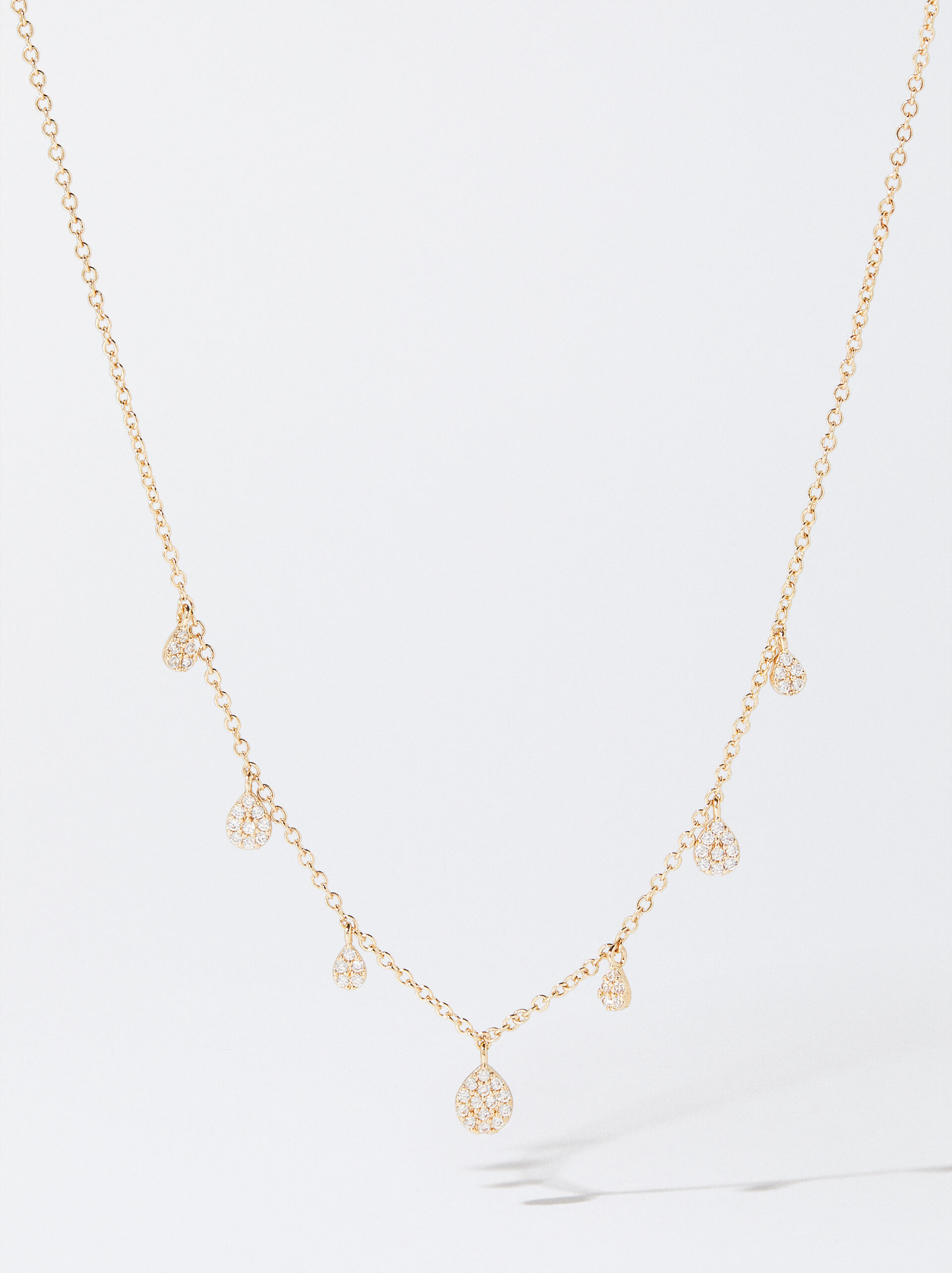 Golden Necklace With Zirconia image number 0.0