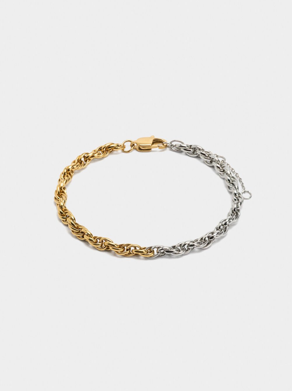 Bicolor bracelet with links - stainless steel