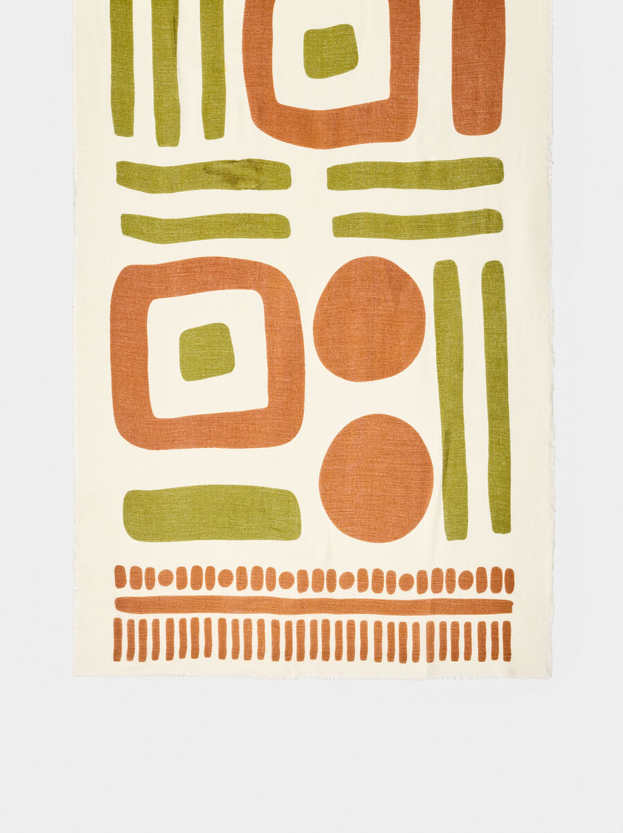 Pañuelo estampado con lã