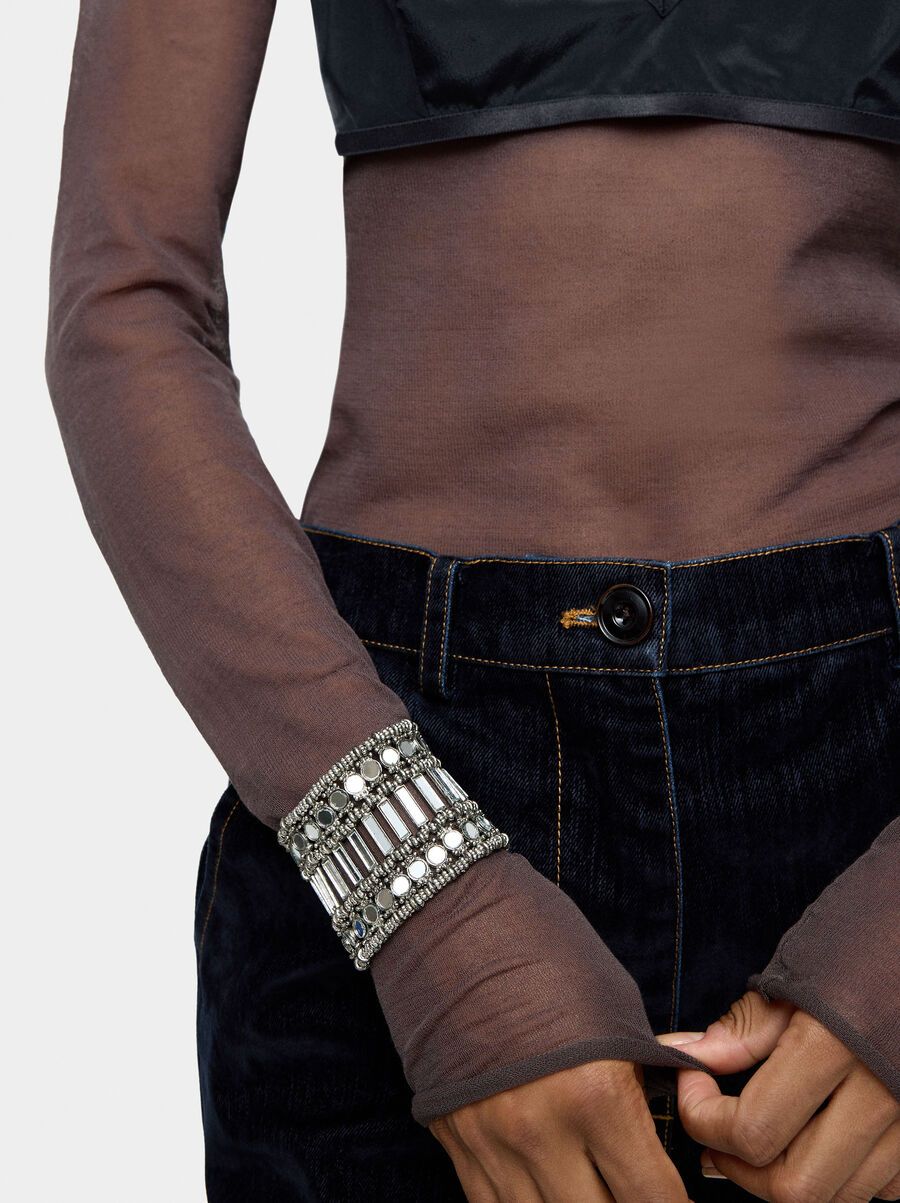 Pulsera elástica ancha de espejos