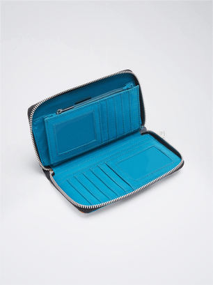Brieftasche Aus Nylon Mit Print, Blau, hi-res