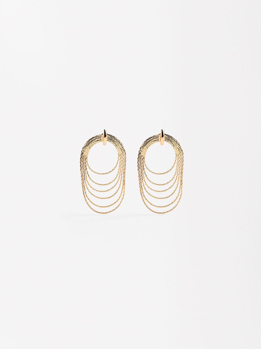Pendientes largos efecto aros