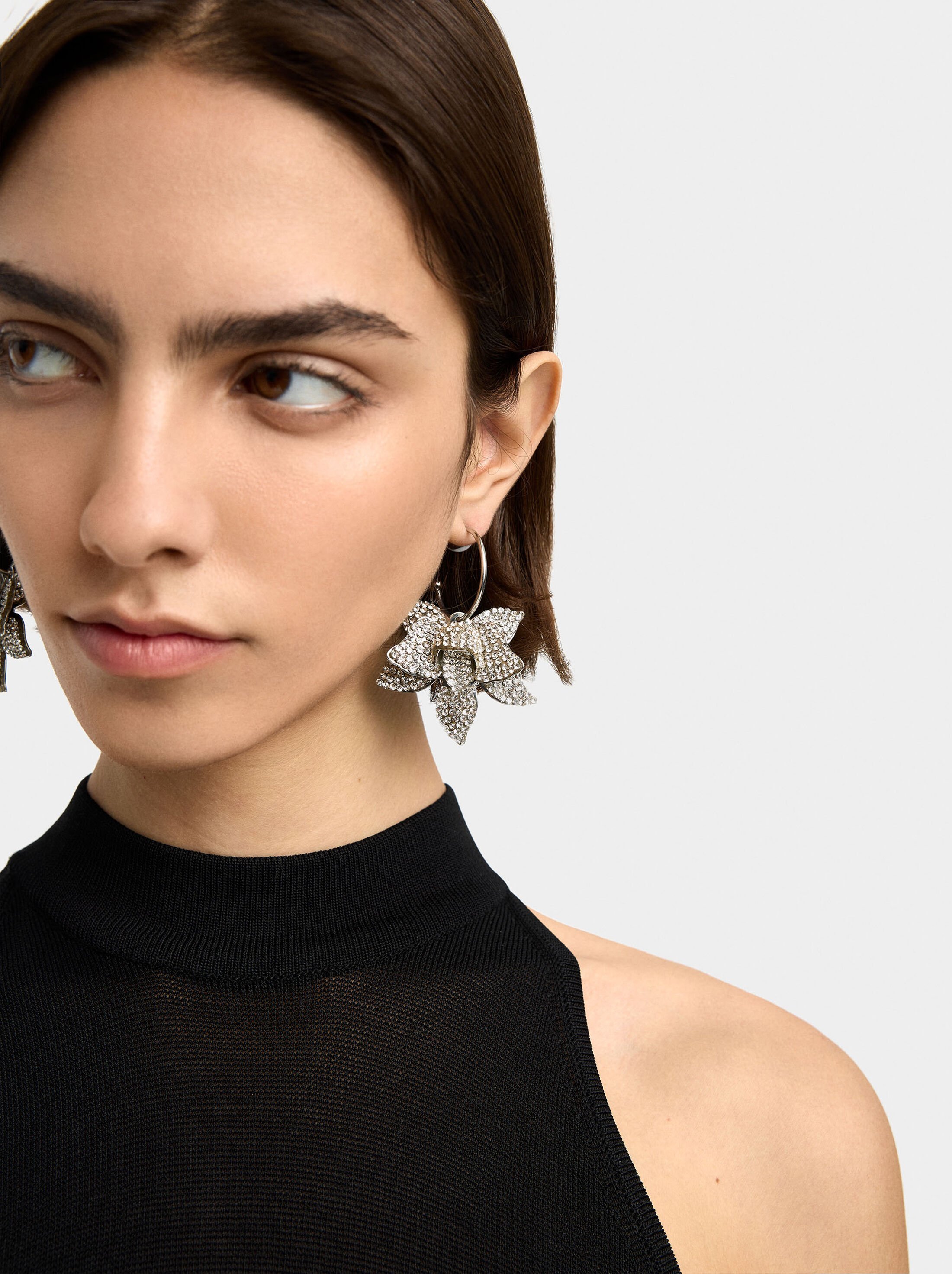 Arracades de cèrcol obertes maxi flor amb vidre image number 1.0