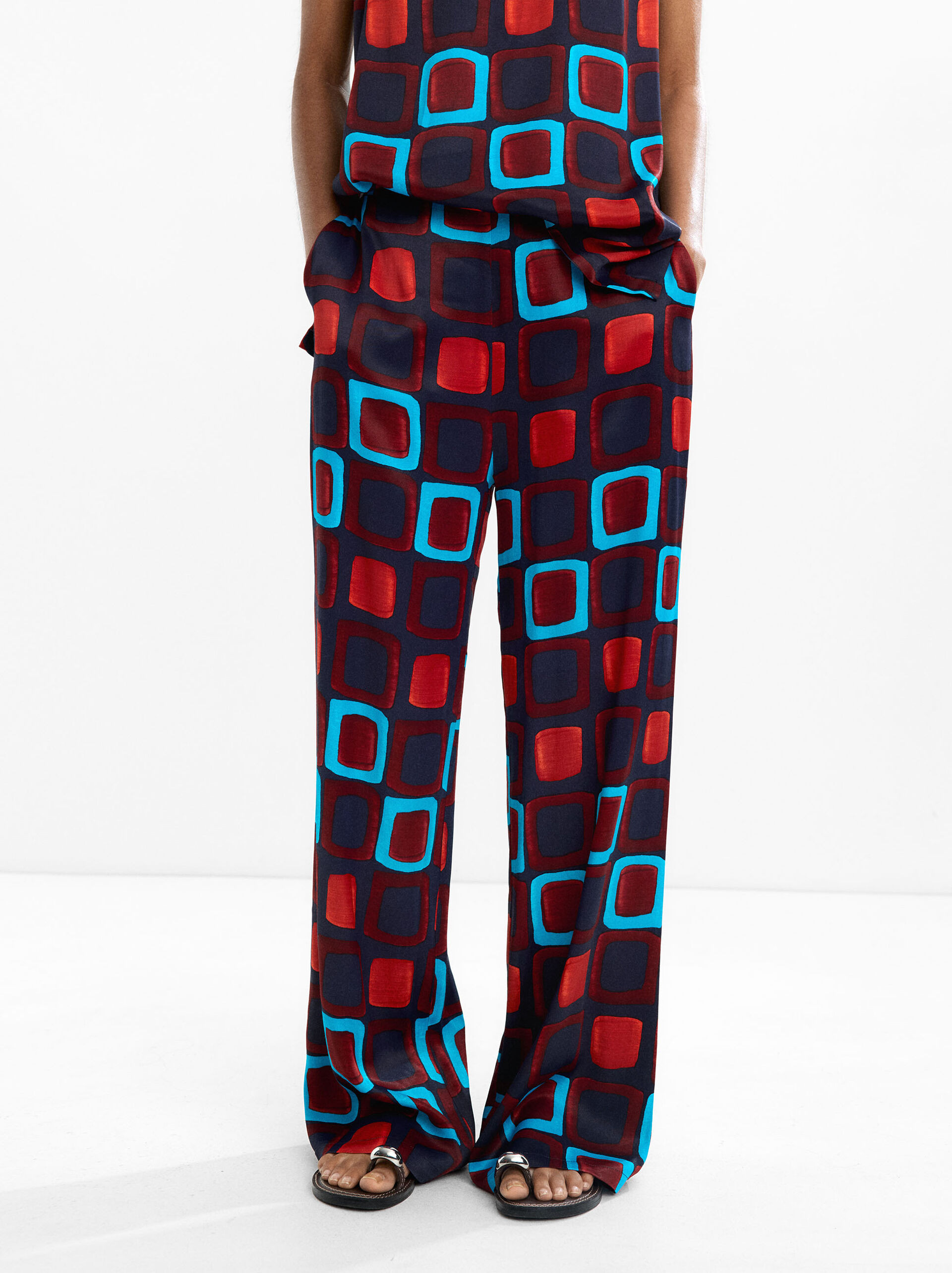 Trousers with geometric print image number 1.0