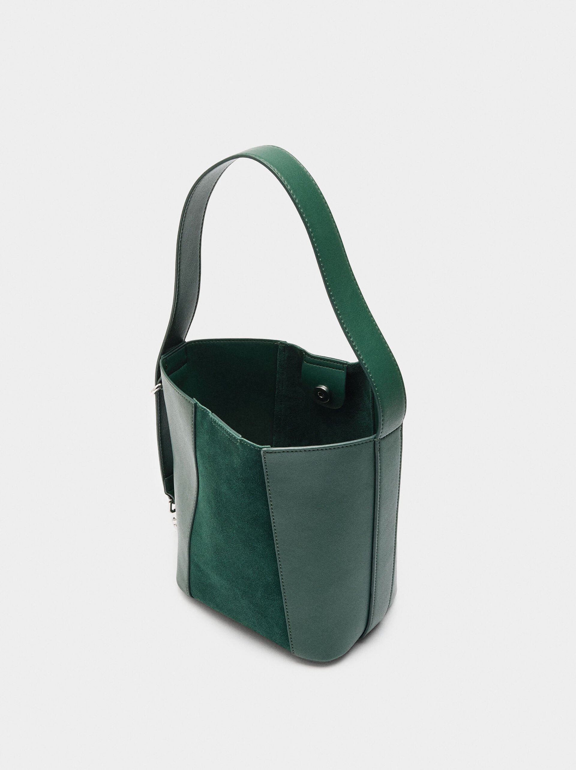 Bucket bag with leather details image number 5.0