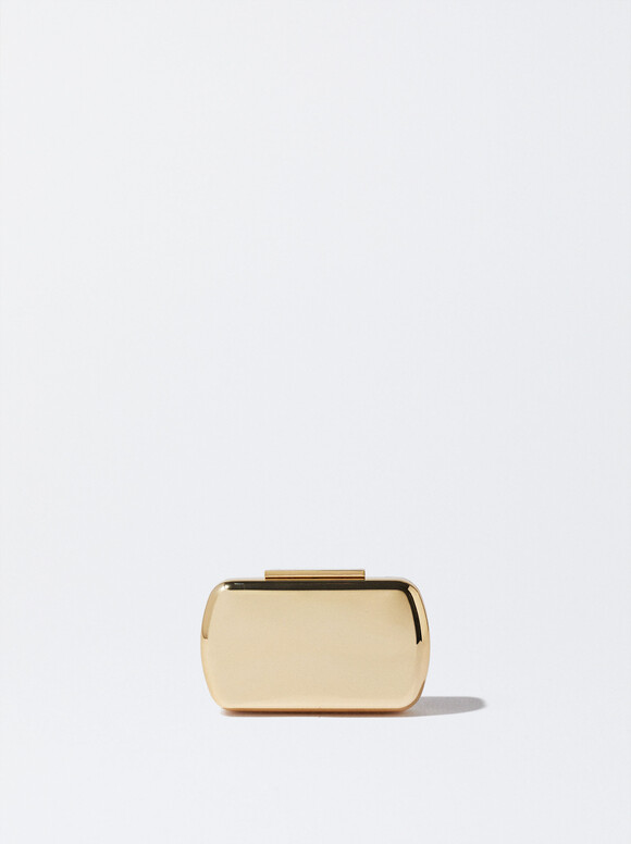 Clutch De Festa Metálico, Dourado, hi-res
