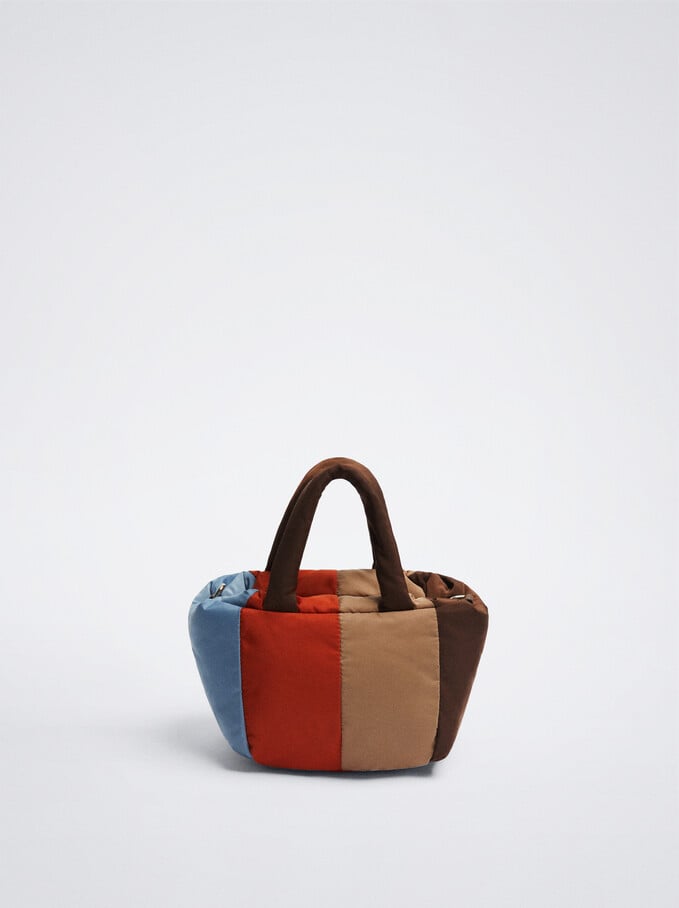 Quilted Bag With Color Block, Multicolor, hi-res