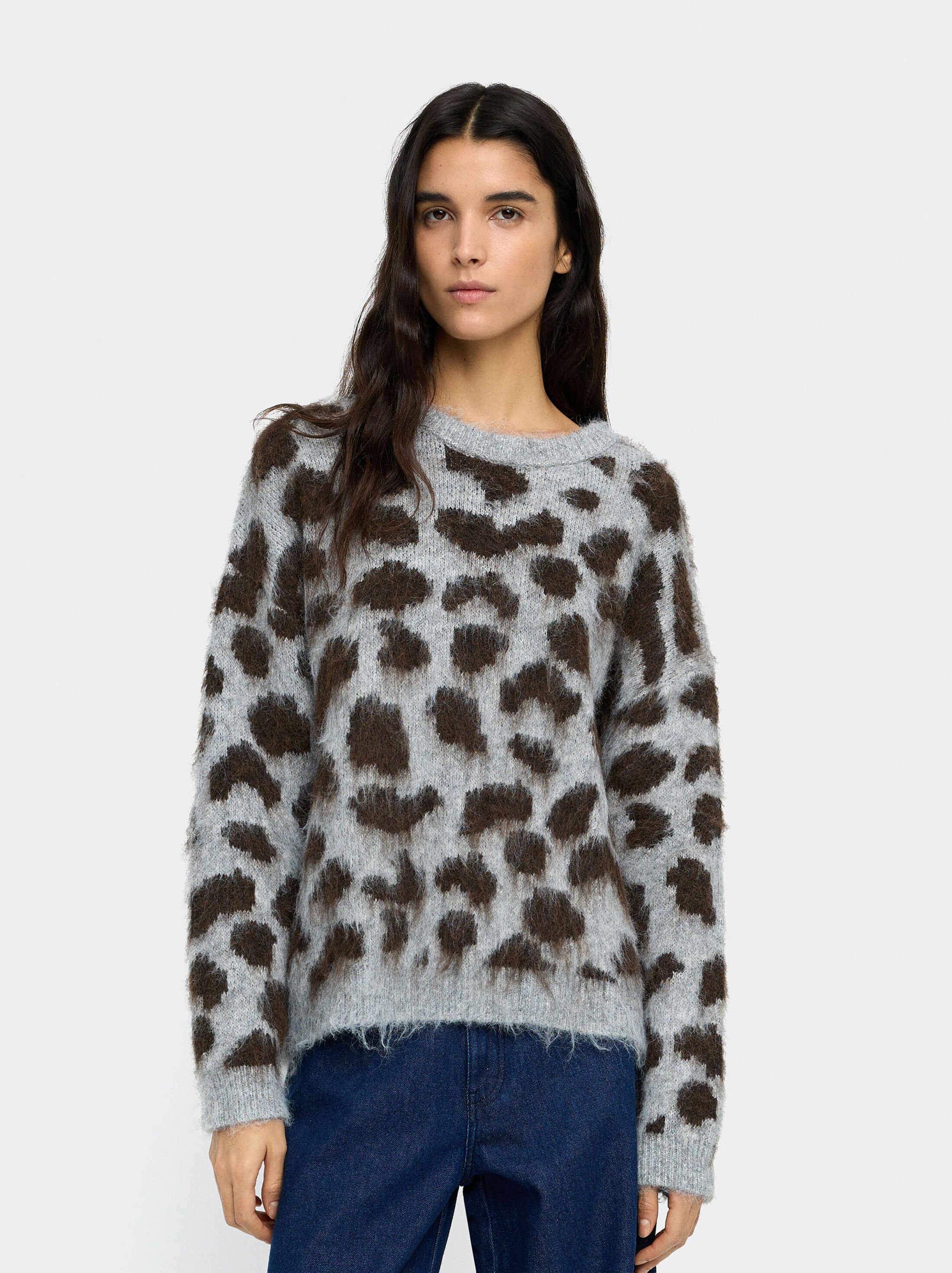 Jersei de punt amb estampat animal image number 1.0