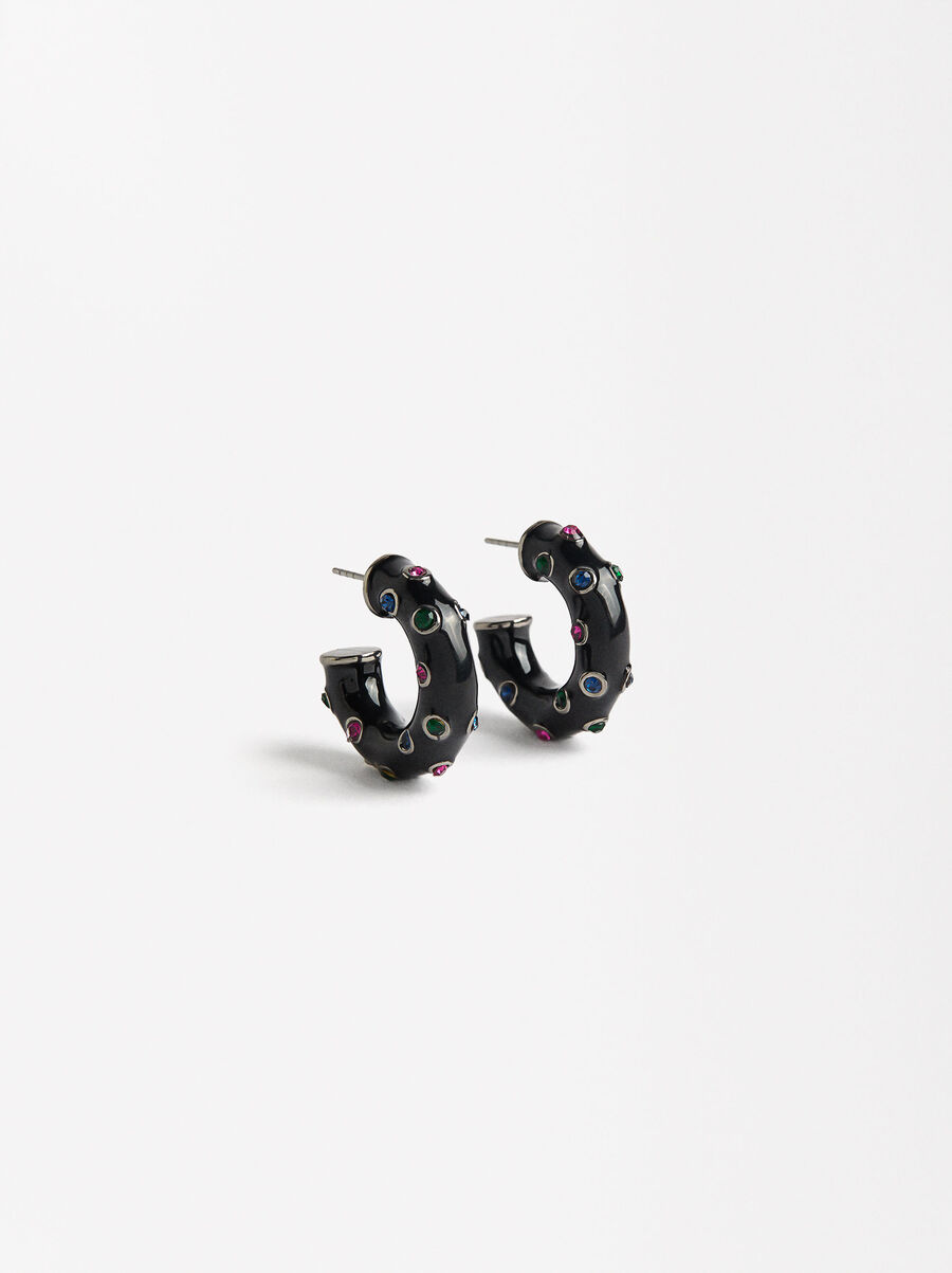 Enamel hoops with crystals