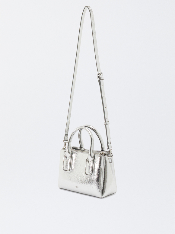 Tote Bag With Strap, Silver, hi-res