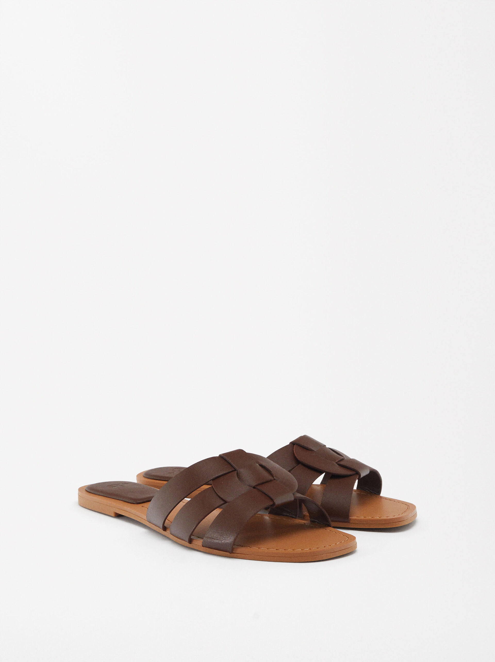 Leather Flat Sandals image number 2.0