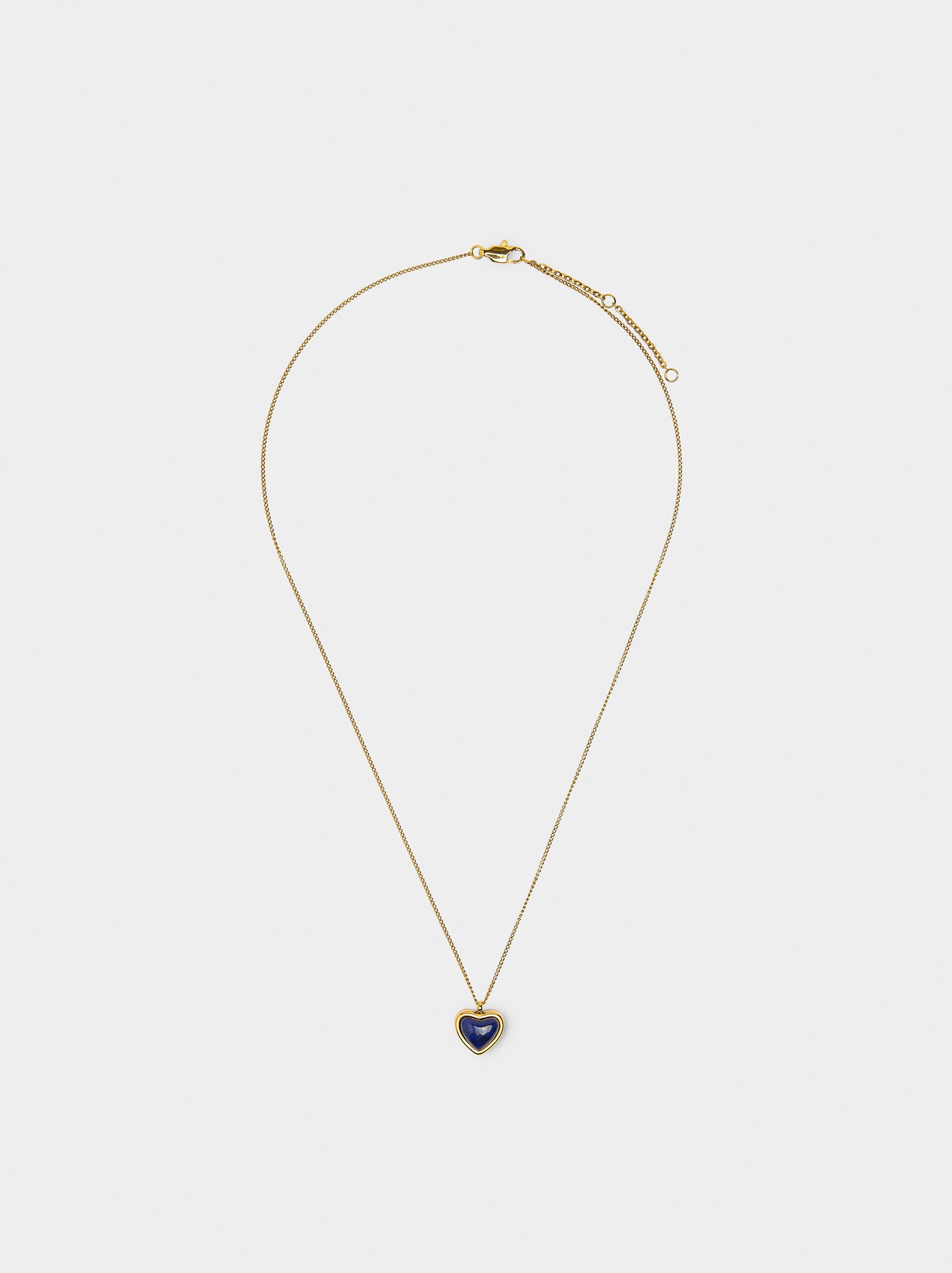 Necklace with heart pendant - stainless steel image number 1.0
