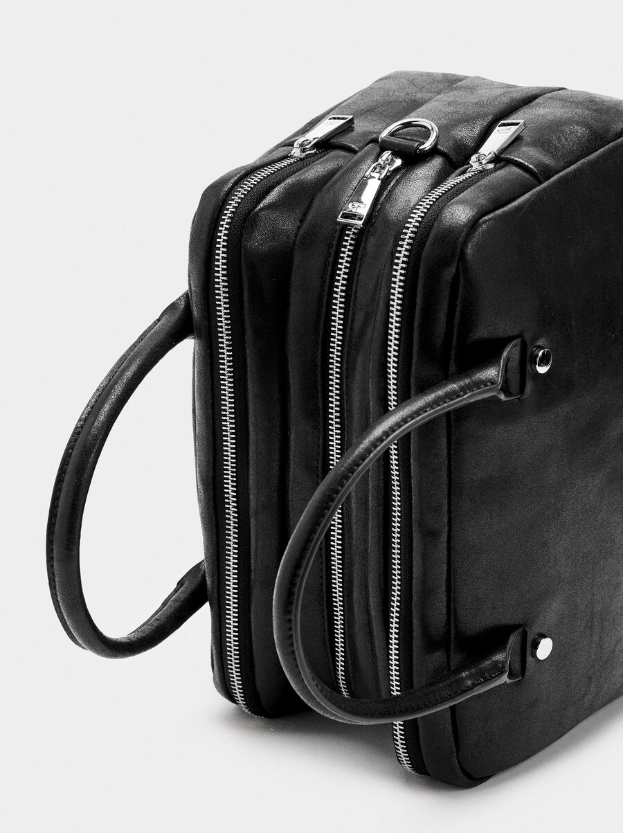 Bolso bowling efecto craquelado