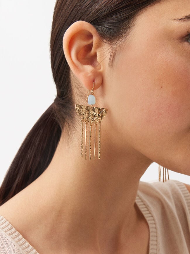 Gold Stone Earrings image number 1.0