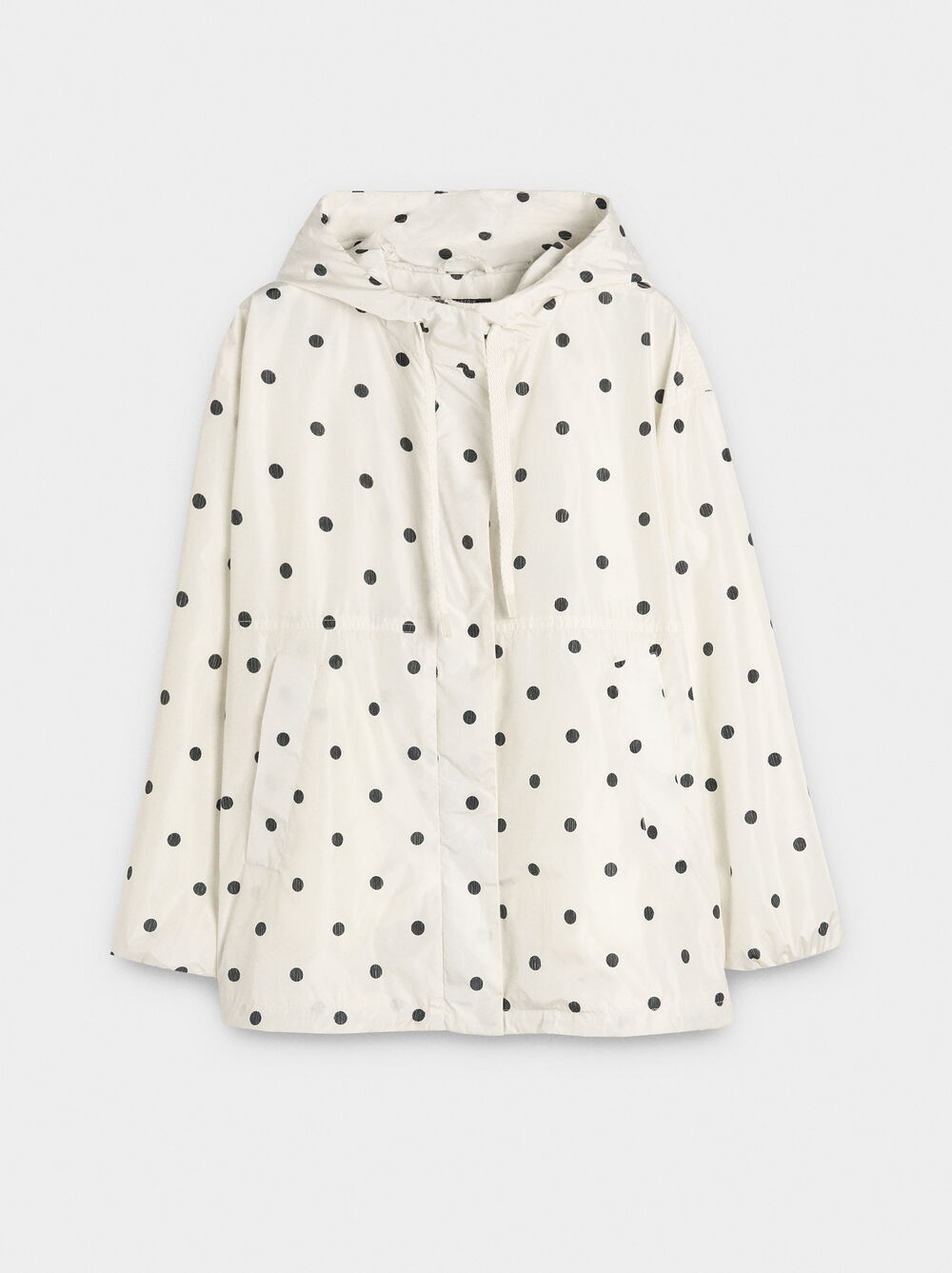 Polka dot parka with hood