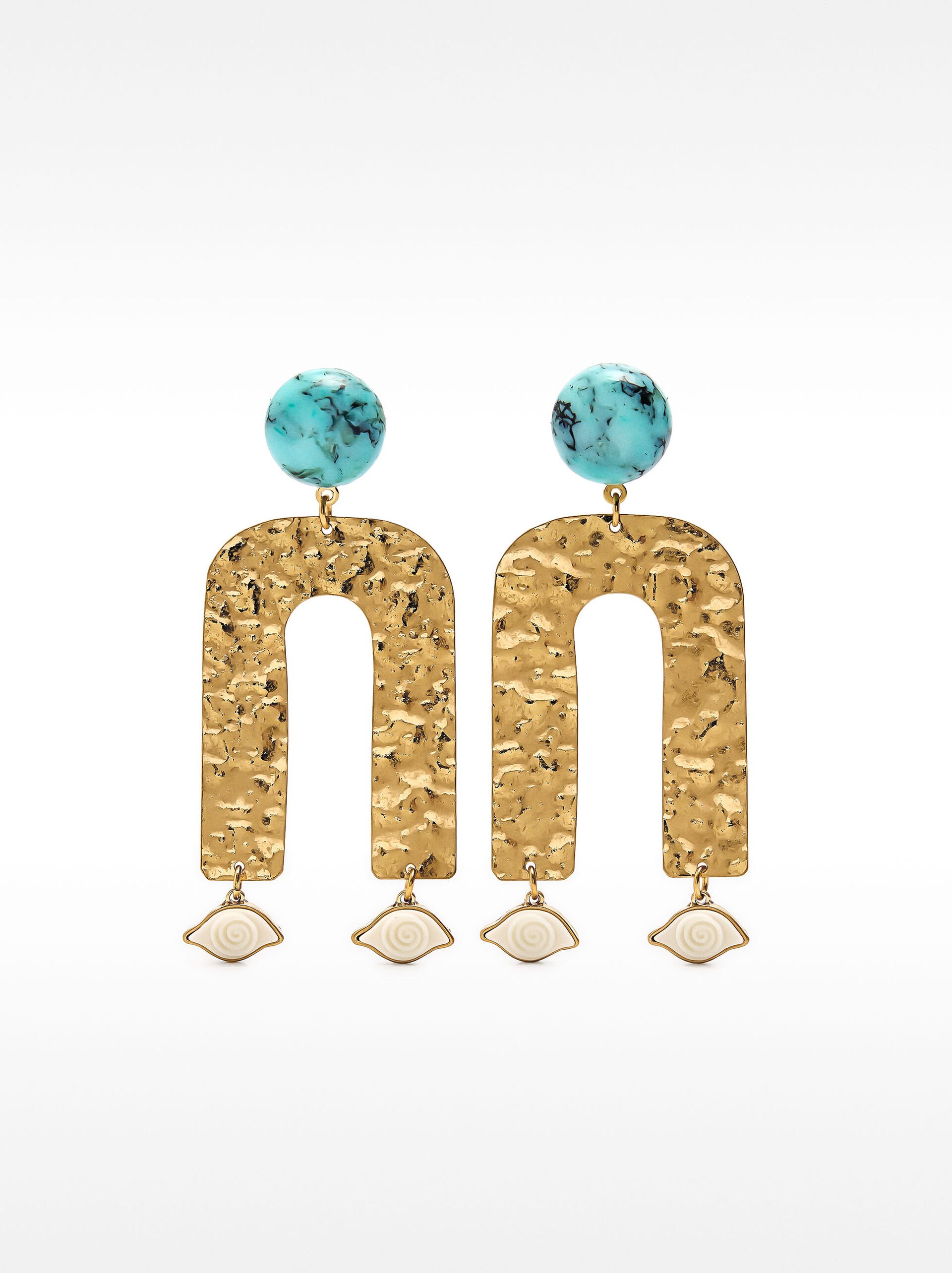 Arc earrings with stone image number 0.0