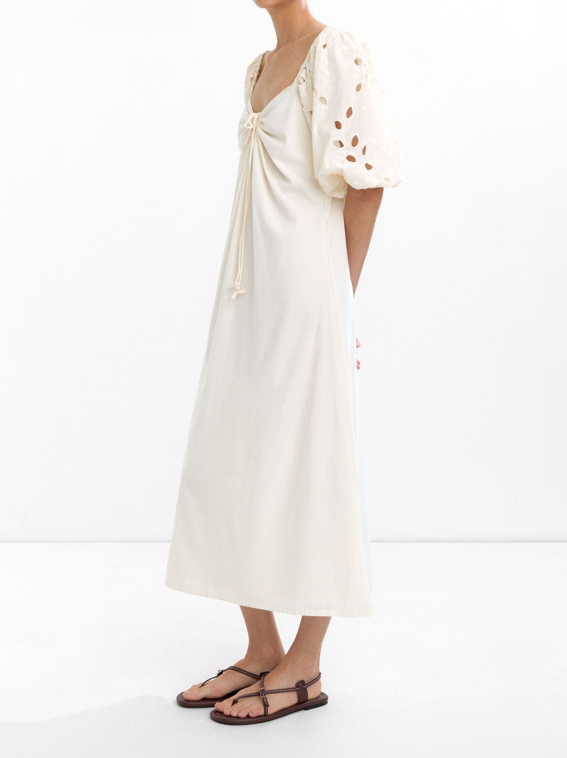 Robe brodée ajourée 100 % coton image number 2.0