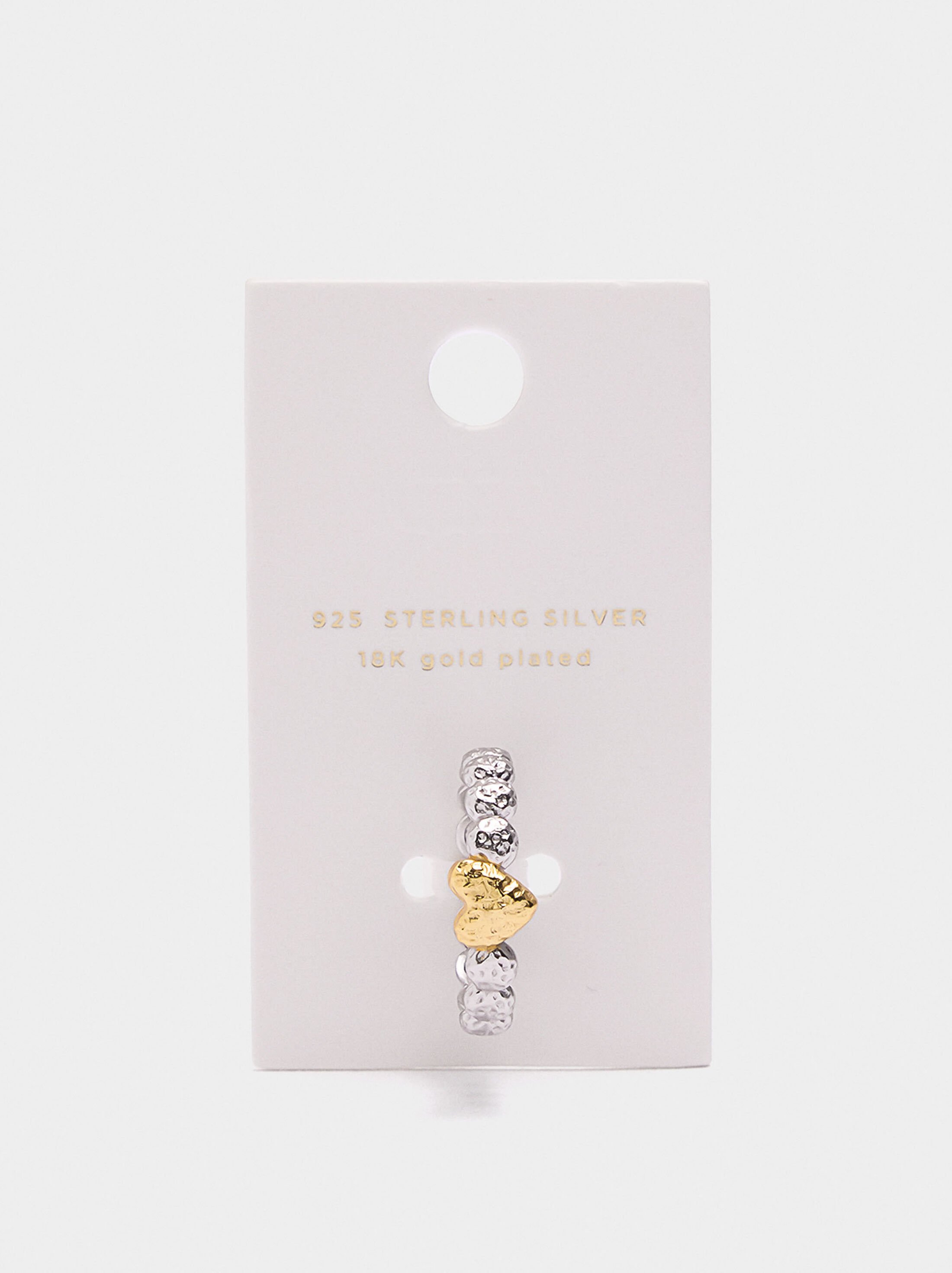 Bicolor ring with heart - 925 sterling silver image number 3.0
