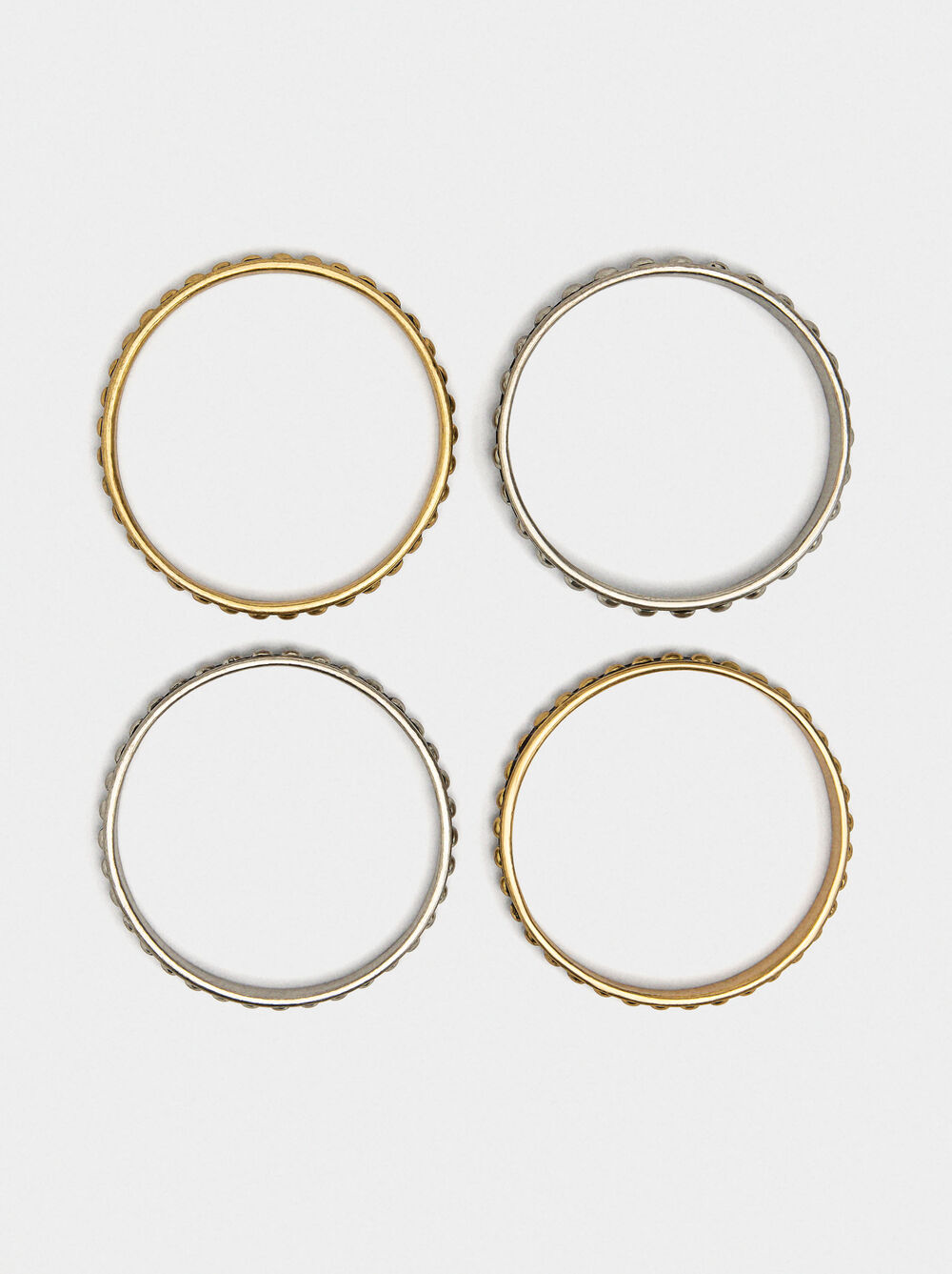 Bicolor set of bracelets with enamel