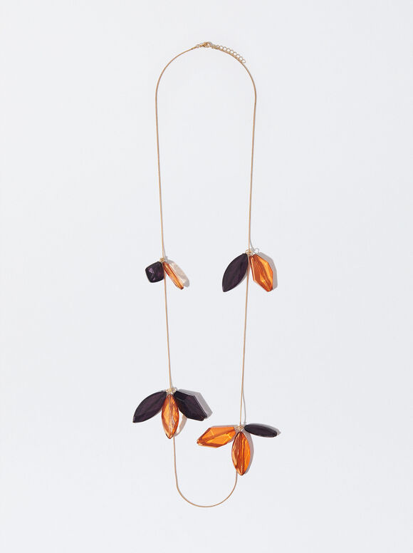 Multicoloured Necklace With Resin, Multicolor, hi-res