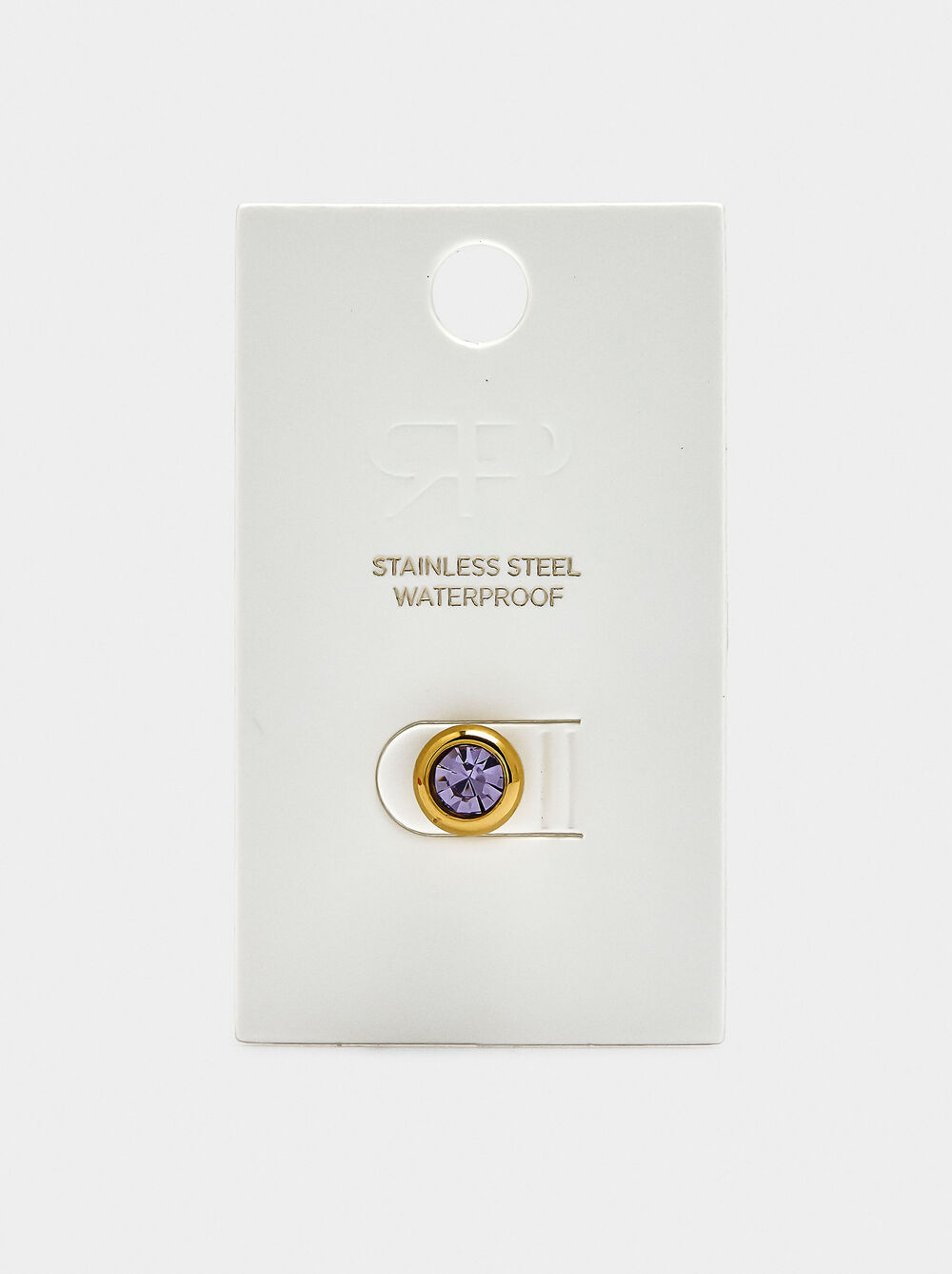 Brinco individual cristal - aço inoxidável