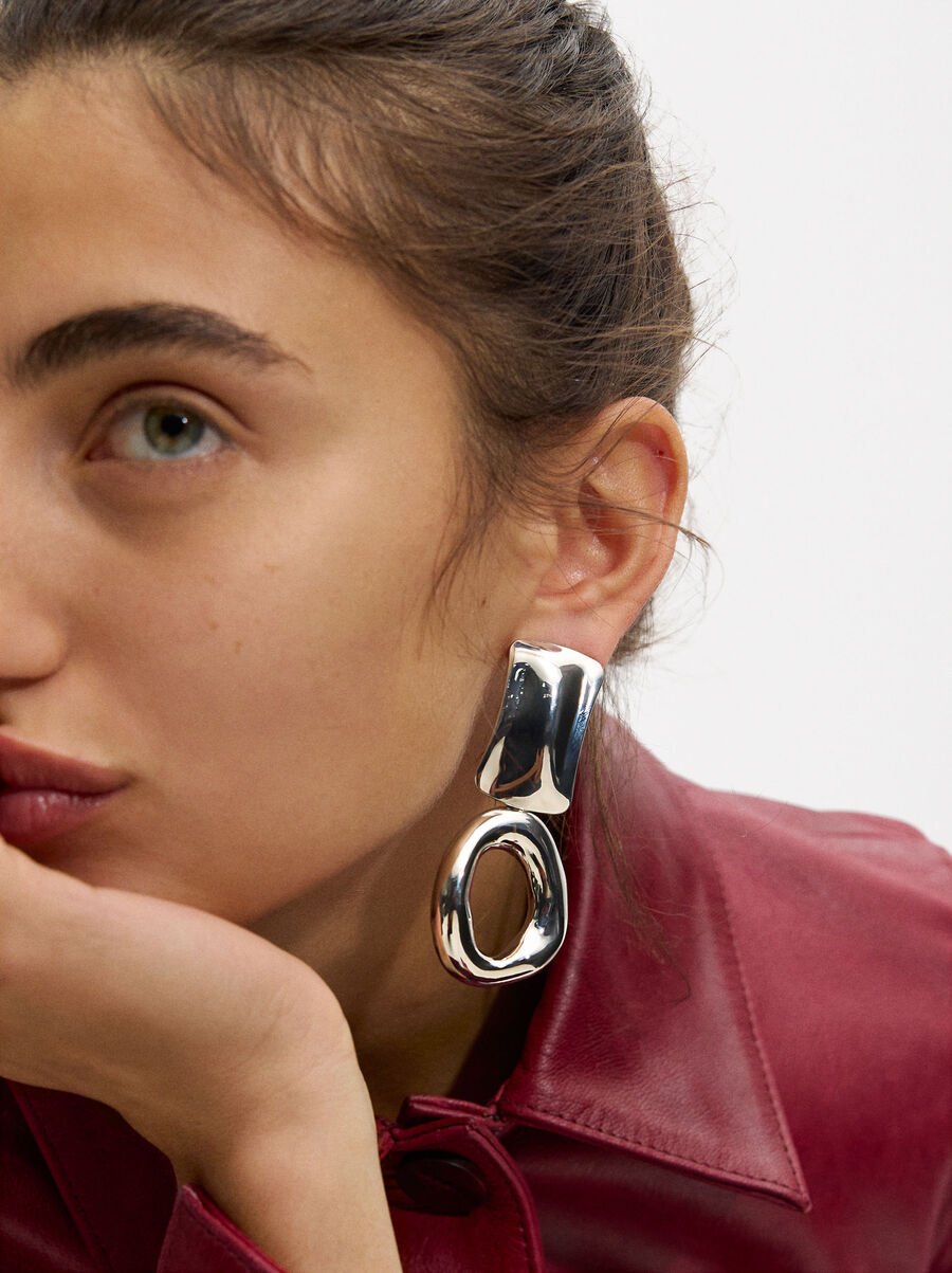 Long geometric earrings