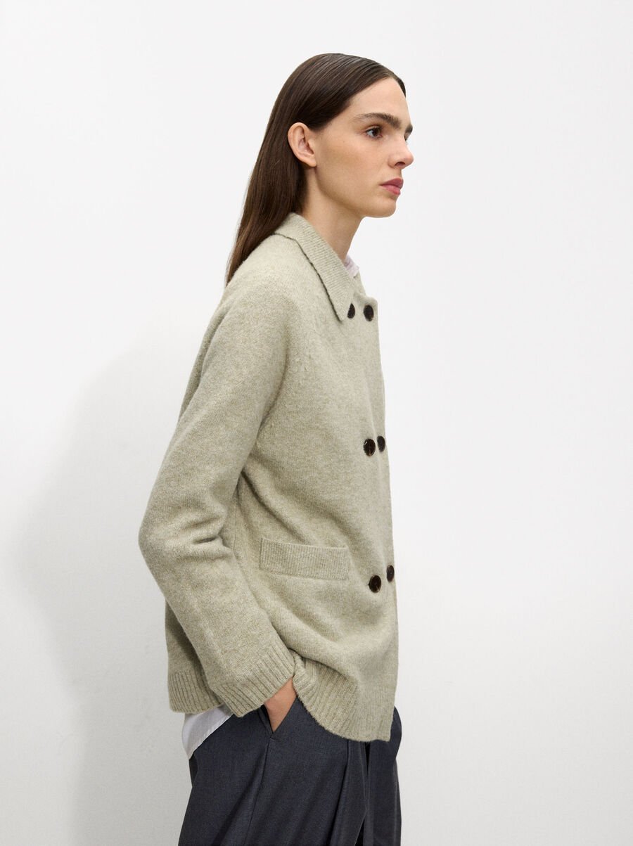 Knitted wool cardigan