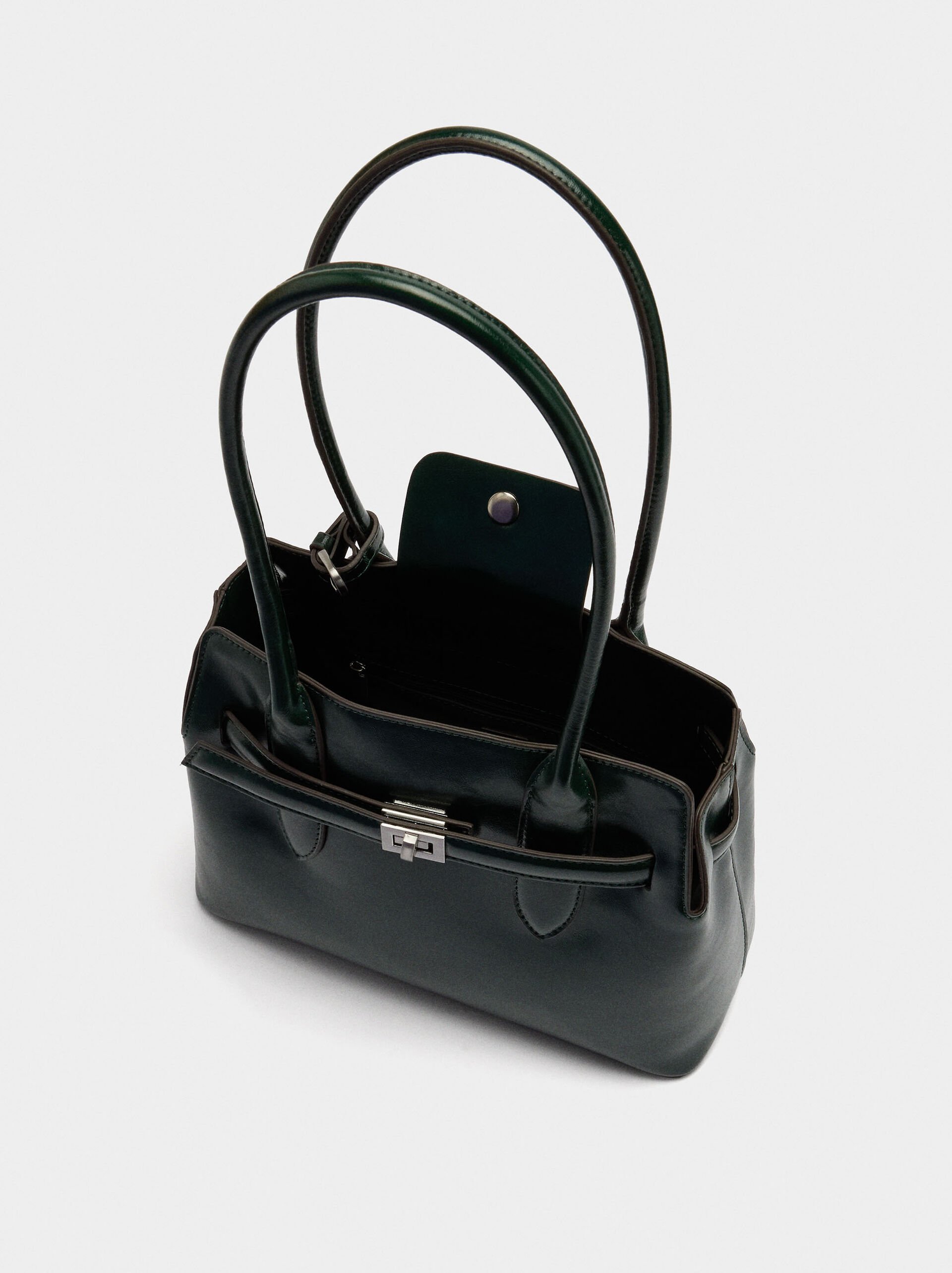 Tote bag with belt image number 4.0