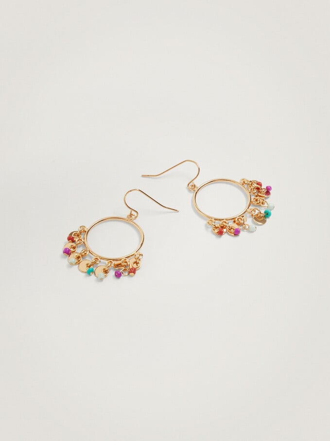 Earrings With Beads, Multicolor, hi-res