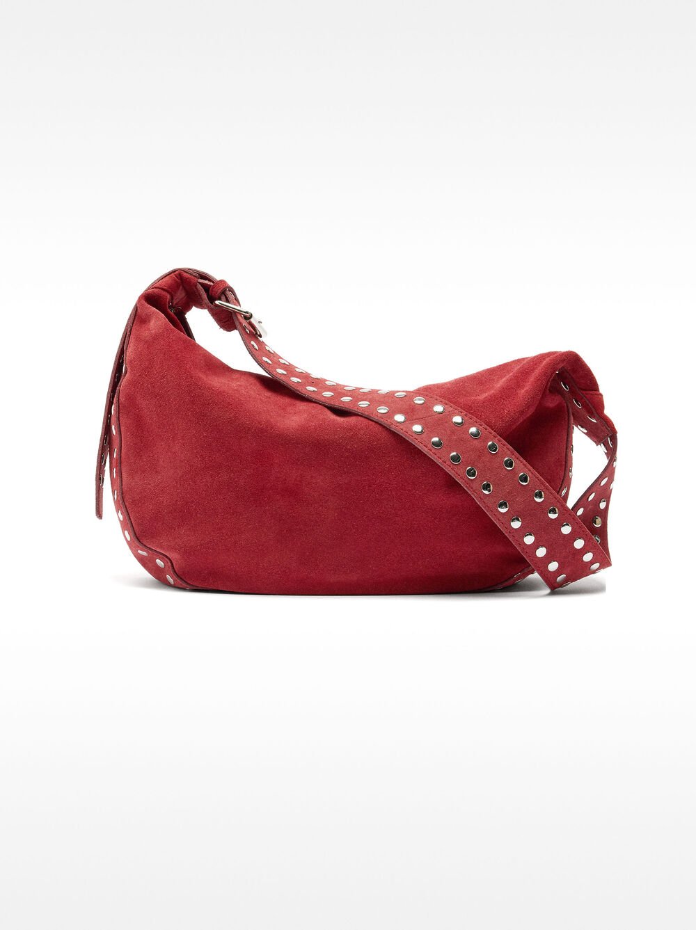 Bolso bandolera de piel con tachuelas