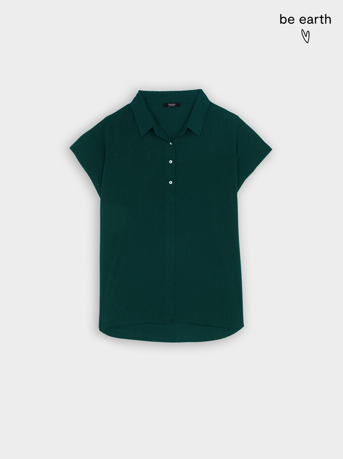 100% Lyocell Shirt, Green, hi-res