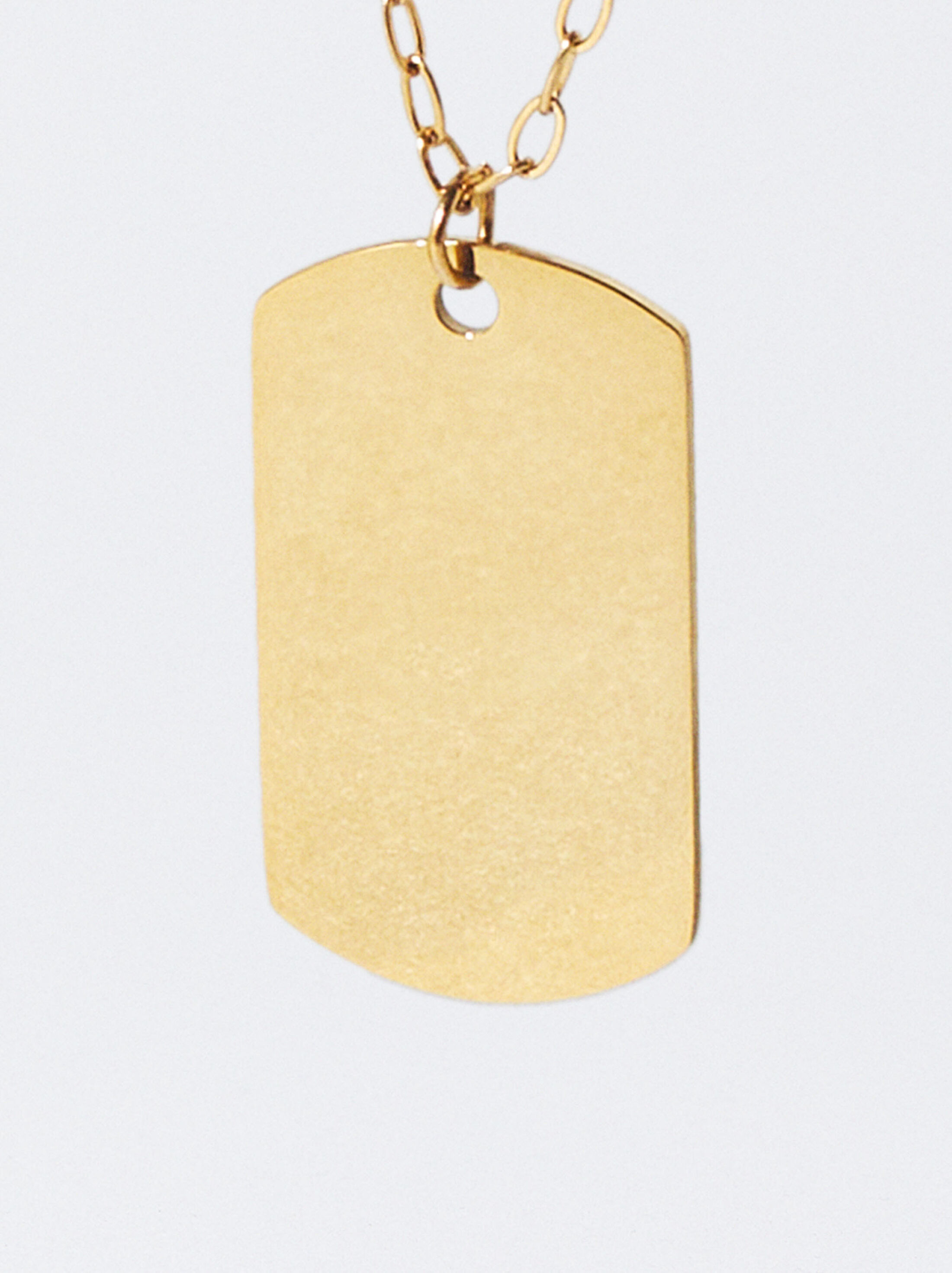 Gold steel necklace with  pendant image number 2.0