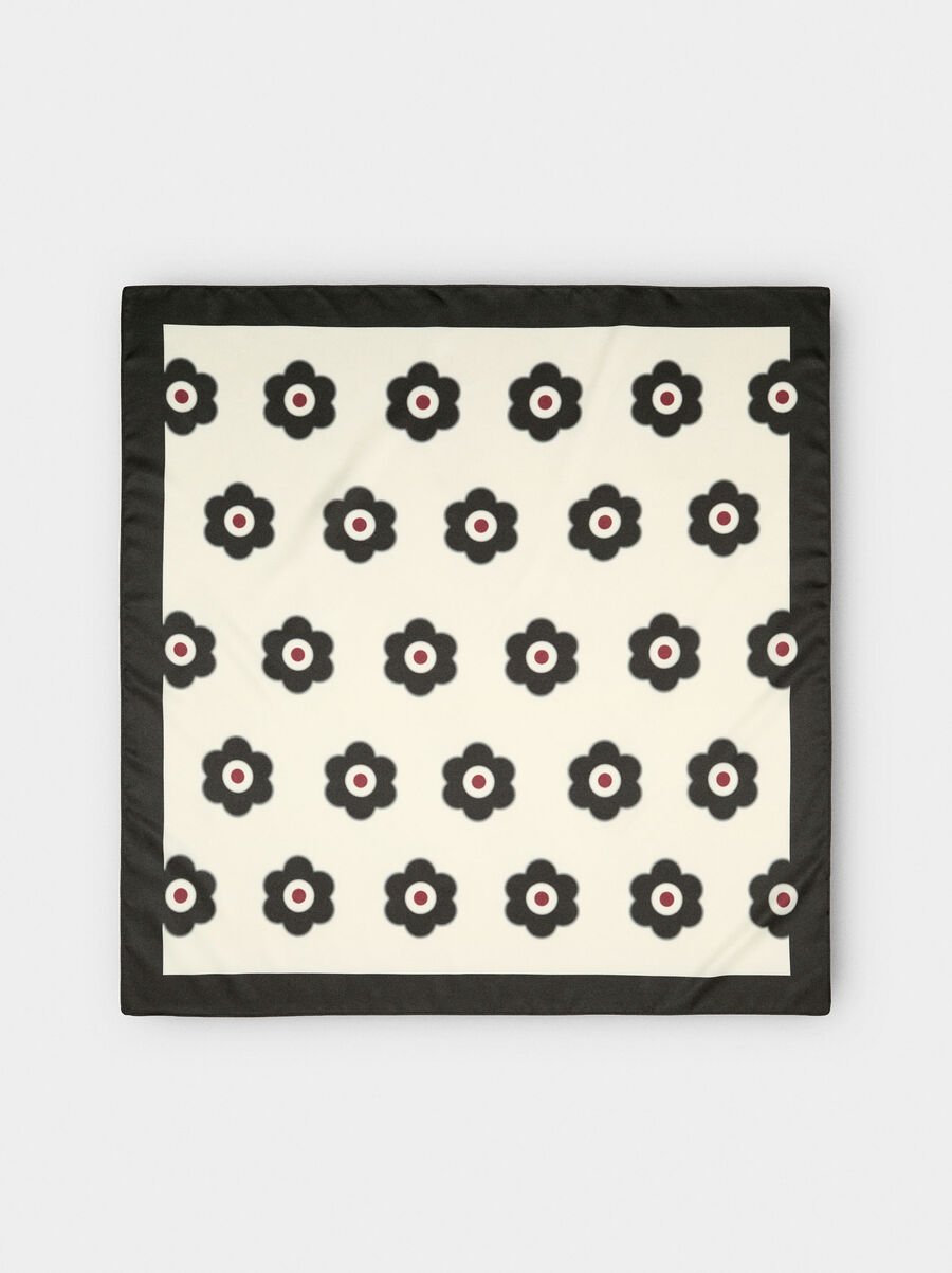 Satin square printed scarf