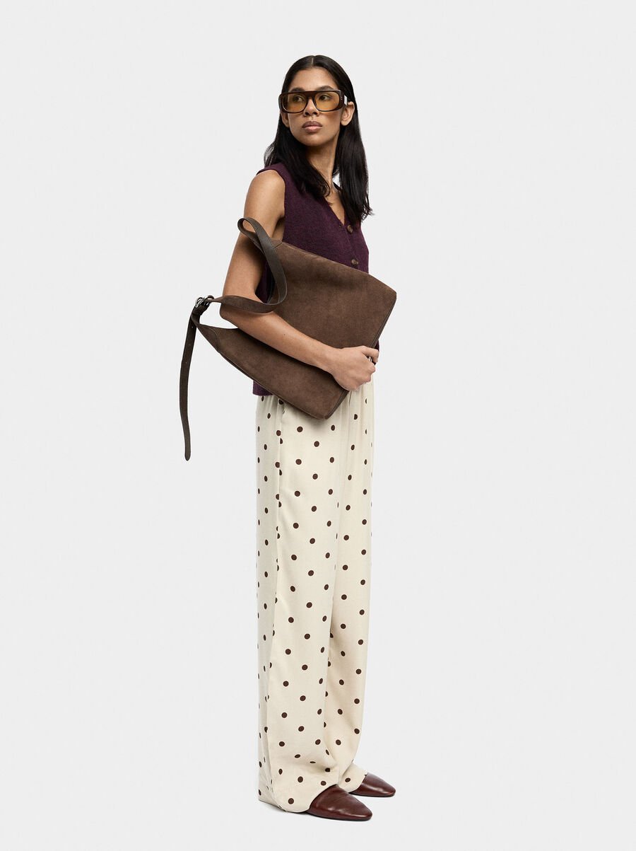 Trousers with polka dots with elastic waist